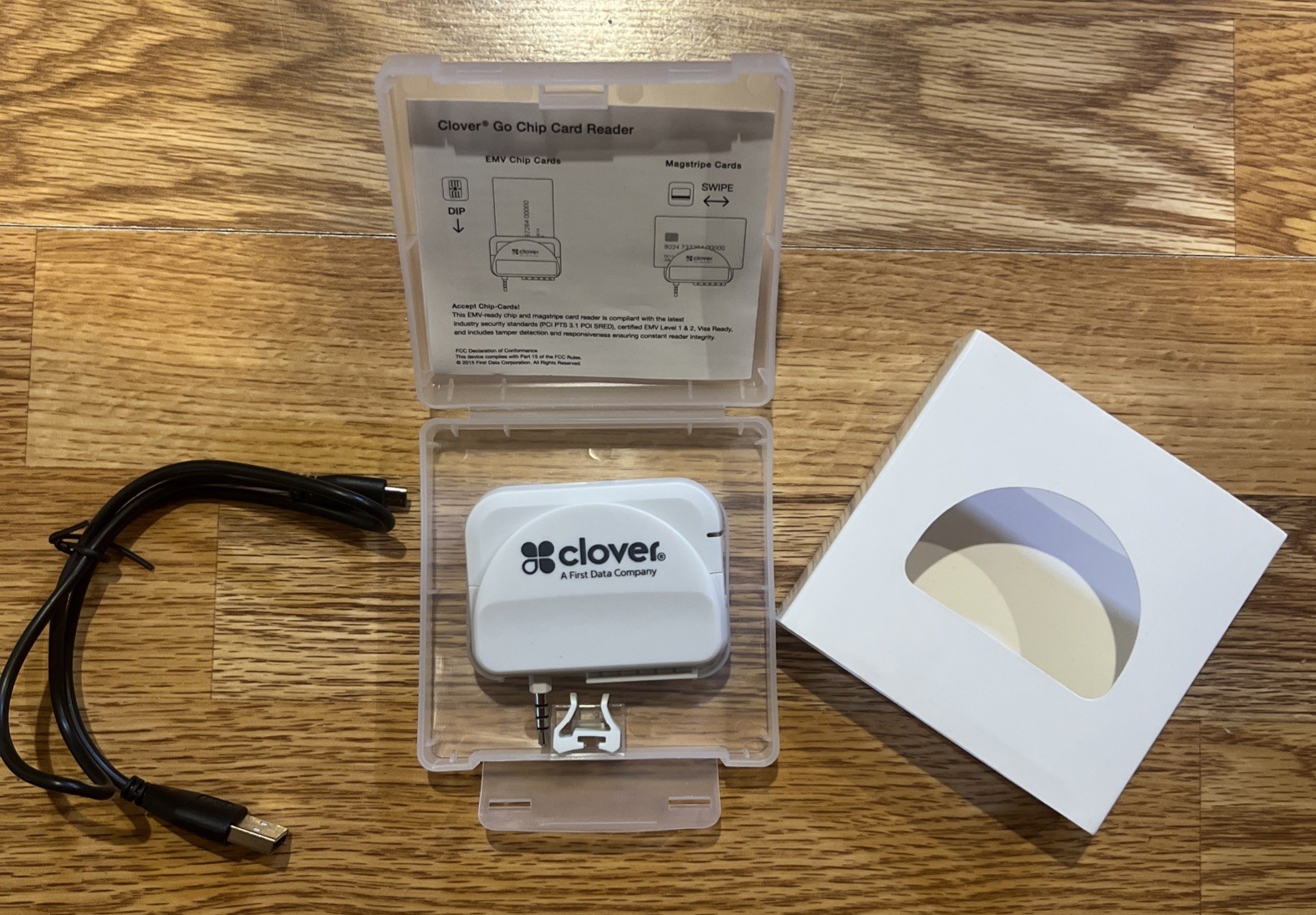 Clover Go Chip Card Reader RP350X with Charging Cable Credit Card Compatible