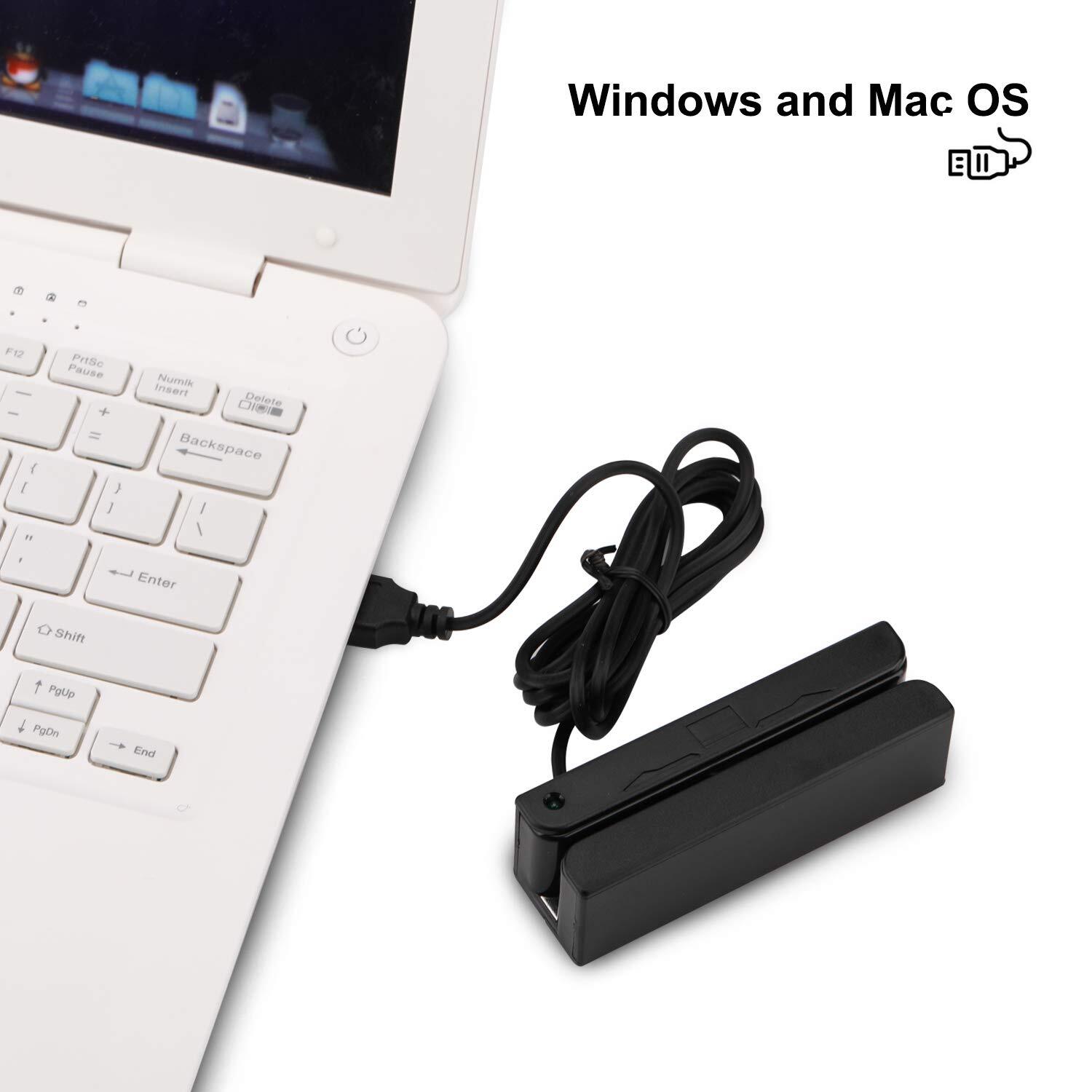 MSR90 USB Swipe Magnetic Credit Card Reader, 3 Tracks, Mini Smart Card Reader