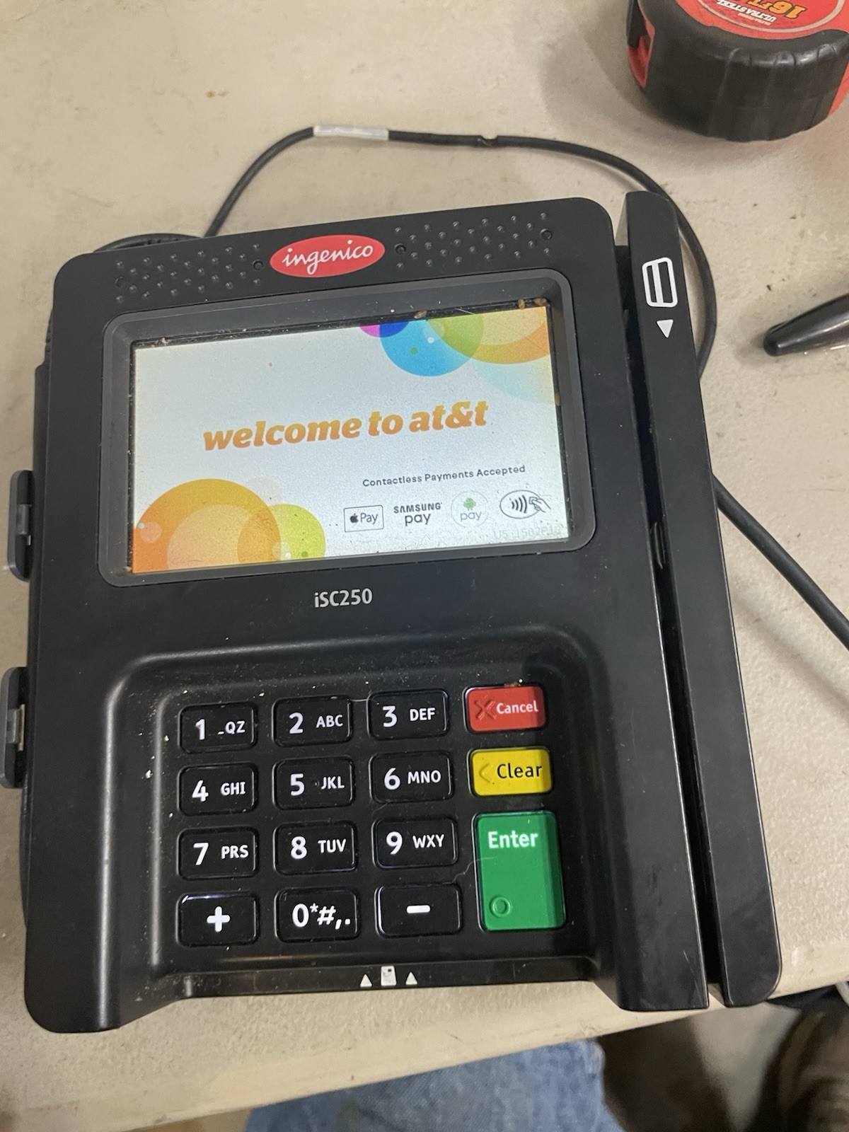 Ingenico iSC250-OPT Color Touchscreen POS Terminal with Power Supply