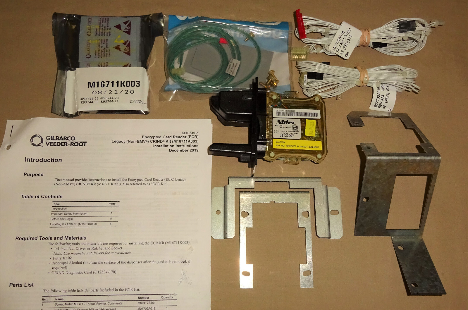 Gilbarco M16711K003 Non-EMV Encrypted Card Reader Upgrade Kit NEW