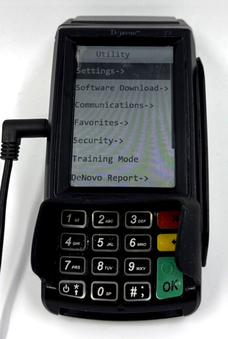 Dejavoo Z9 3.5″ VEGA3000 LCD POS Credit Card Terminal w/No Power Adapter/Tested