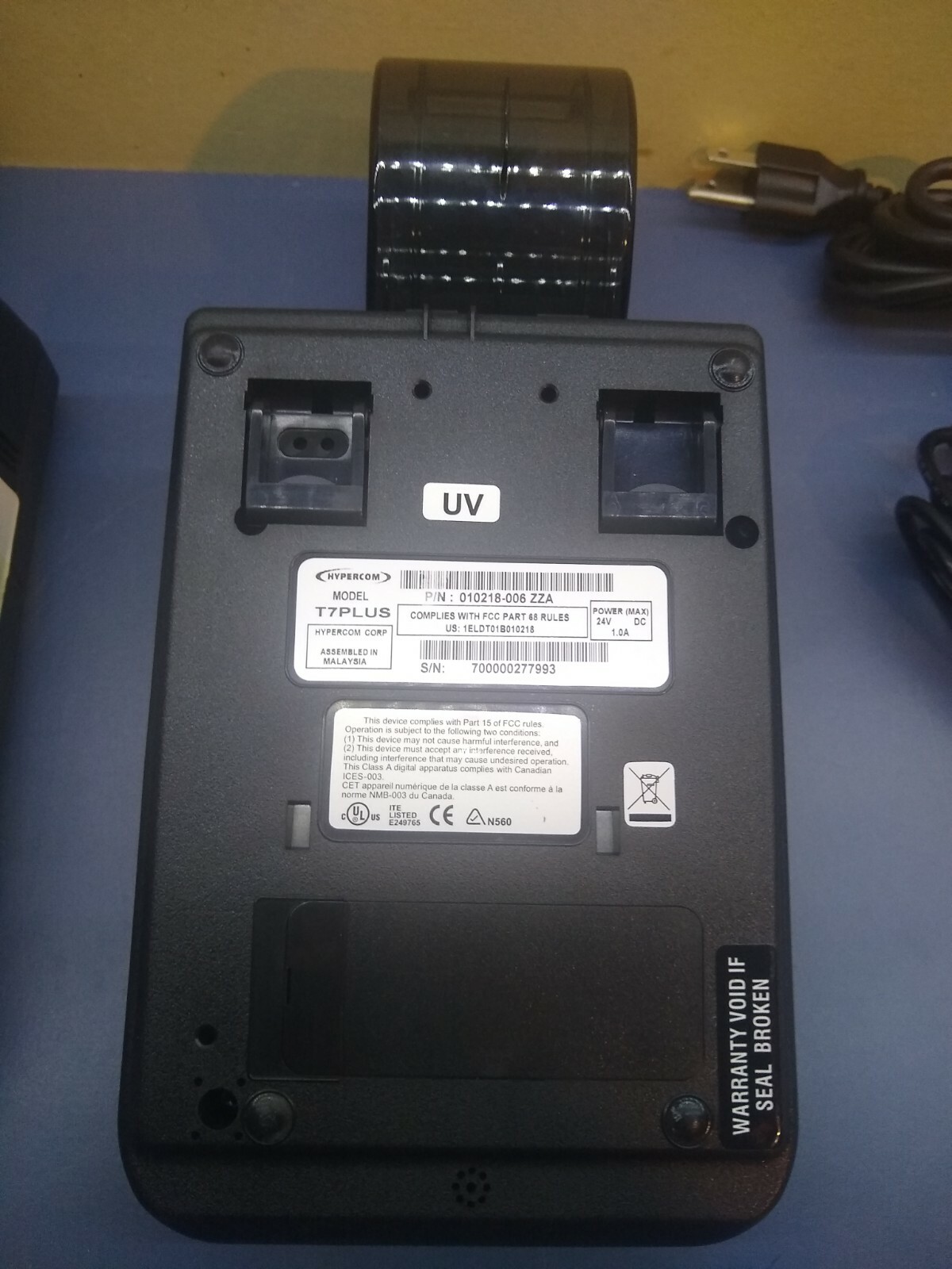 Lot of 2 HyperCom T Series T7PLUS Credit Card Machine Terminals & Power Supplies