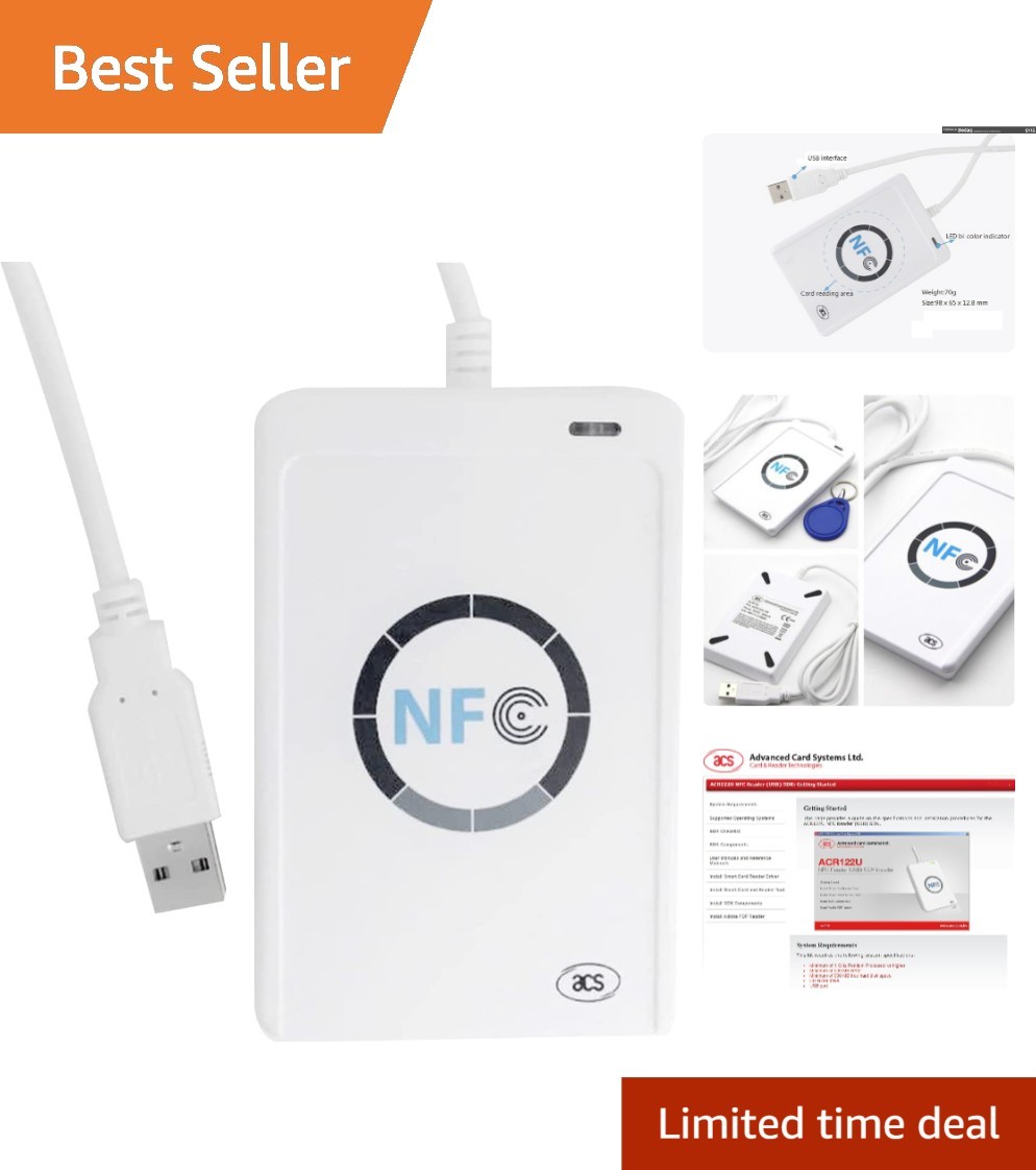 NFC Contactless Card Reader – USB Device with SDK & Mifare IC Cards Included