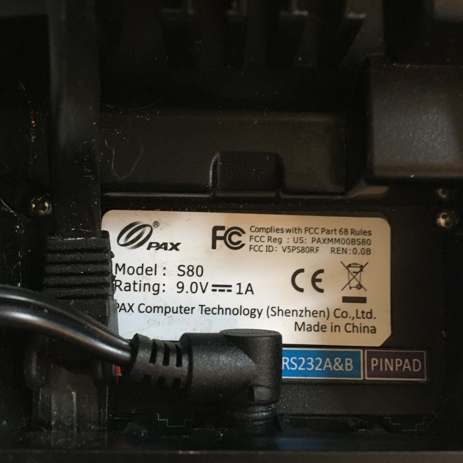 PAX S80 POS Credit Card Terminal UNTESTED