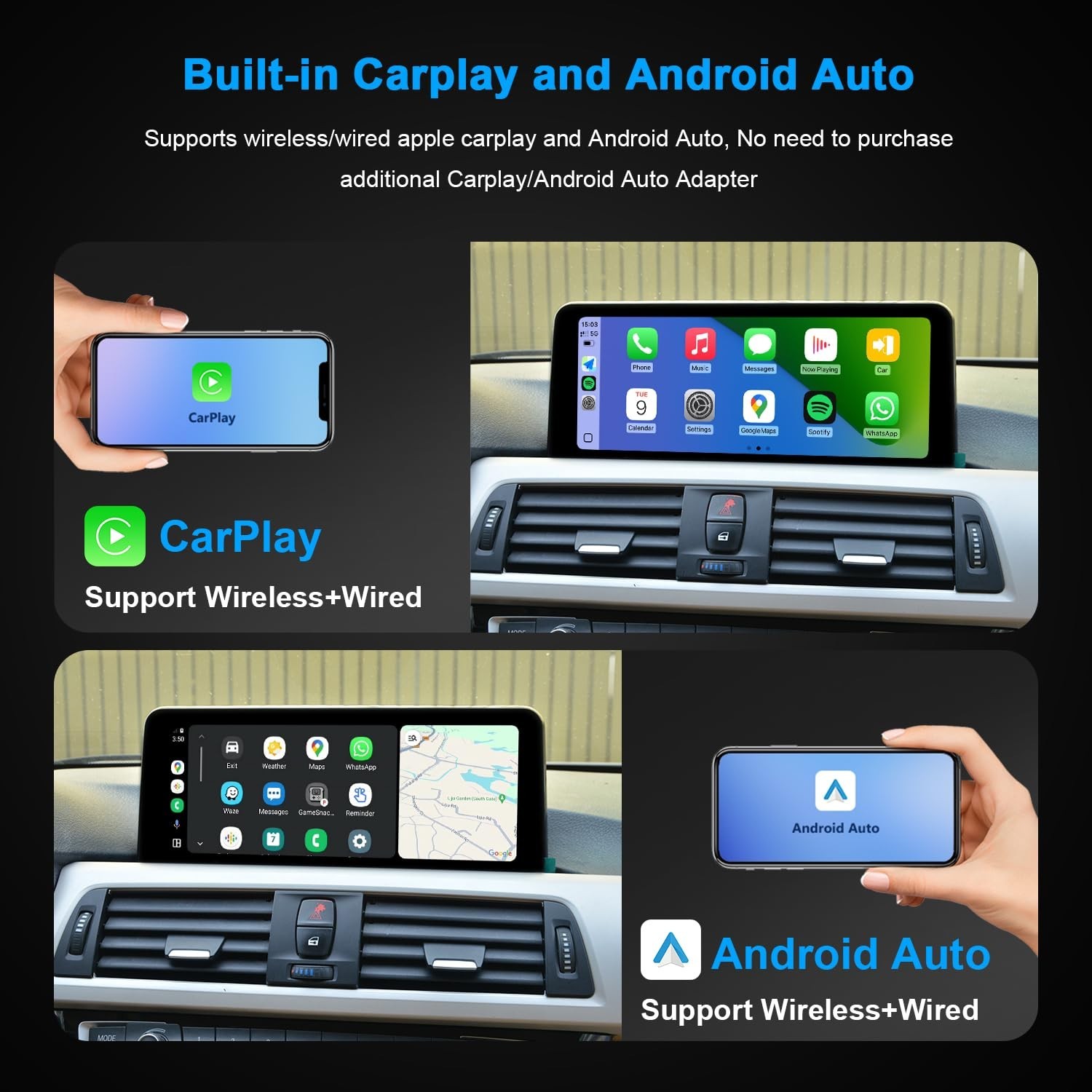 PEMP 10.25″ Blue Anti-Glare Linux HD Screen for BMW X1 E84 CIC Wireless and W…