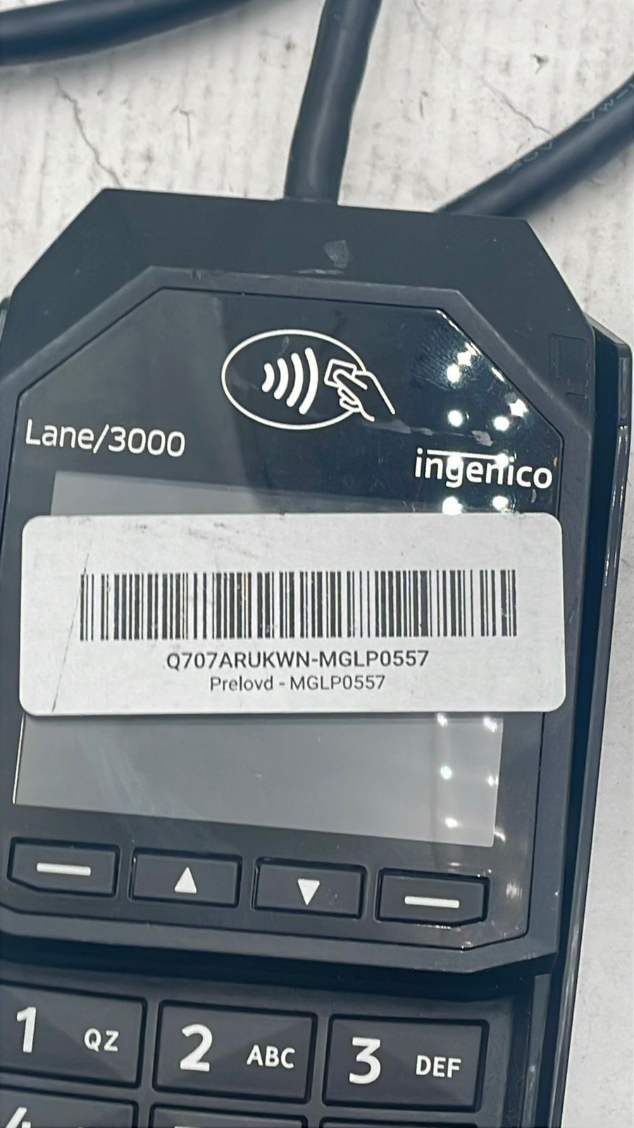 Ingenico Lane/3000 CL/Eth POS Credit Card Terminal PIN Pad with Cable & Base