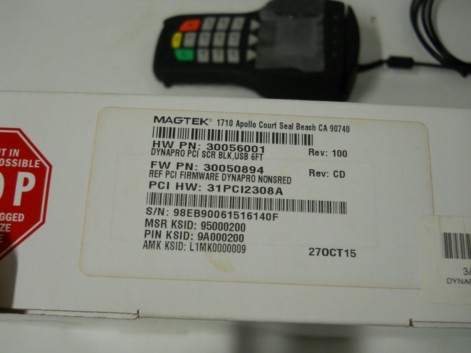 MagTek Dynapro 30056001 Payment Terminal Credit Card Reader Pin Pad EMV RFID