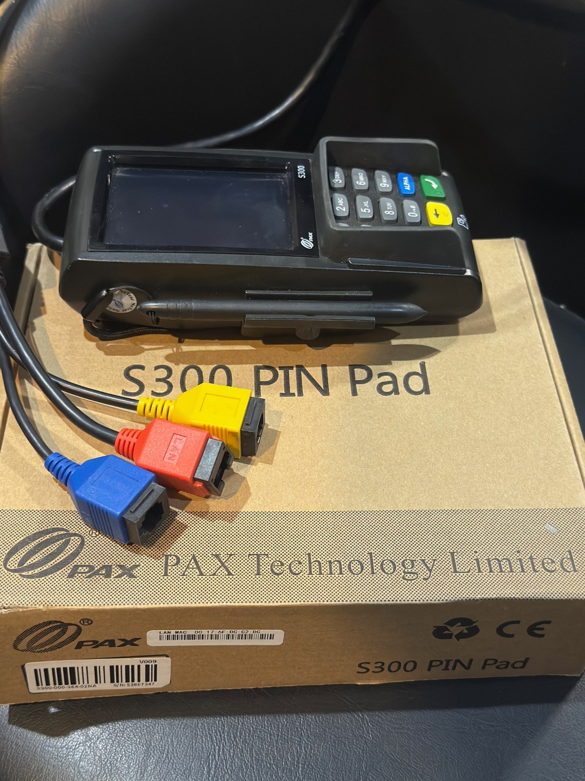 PAX S300 PIN Pad Credit/Debit Card Terminal with Power Adaptor