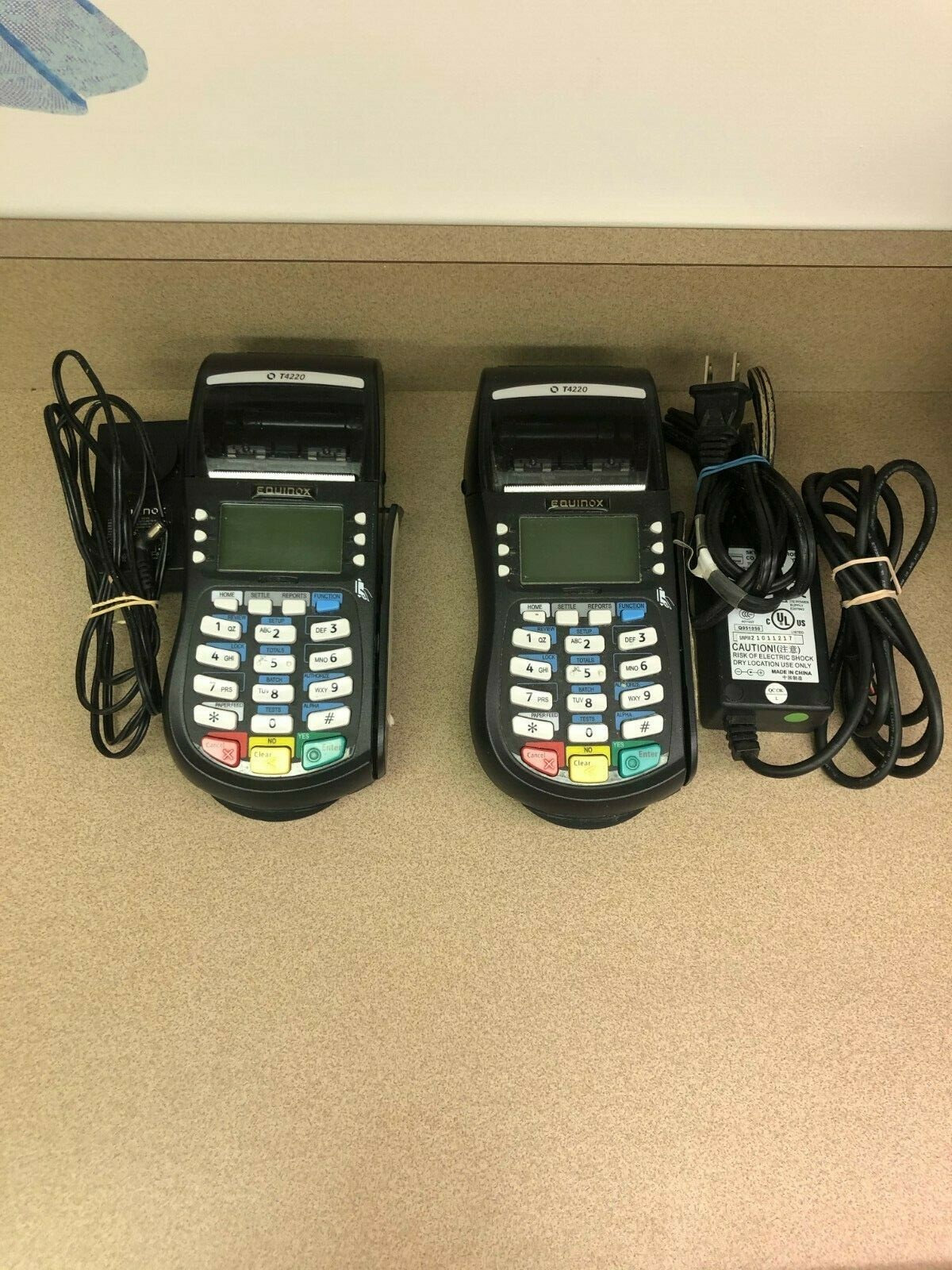 Set of 2- Equinox T4220 Credit Card Terminals with Power Cords