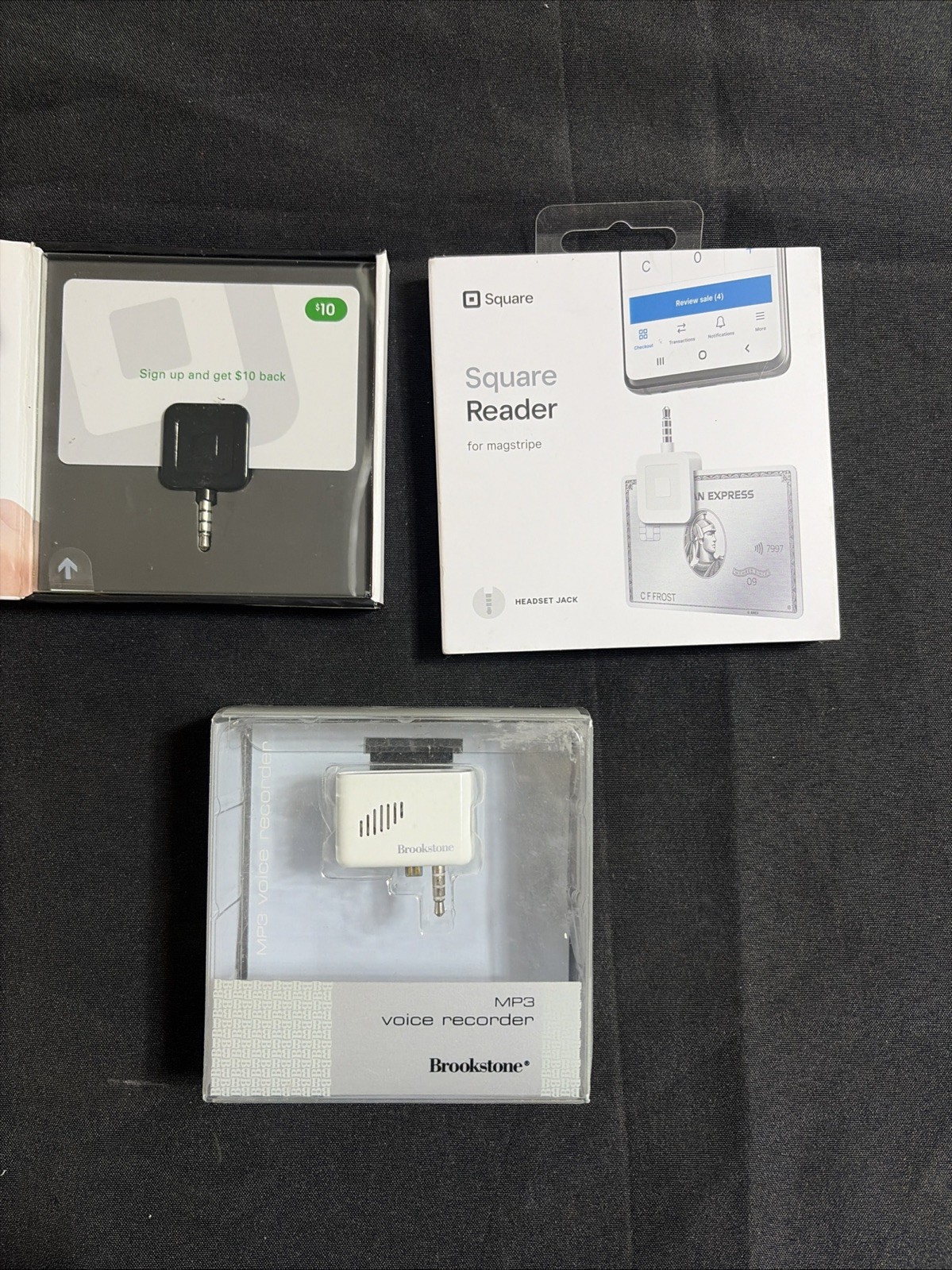 (Qty 3) Square & Brookstone Magstripe Reader with 3.5mm Headphone Connector New