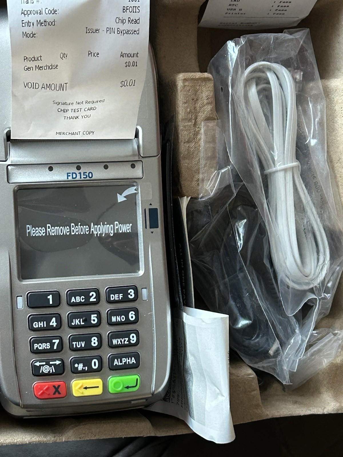 First Data FD150 Credit Card Terminal EMV & NFC + POS PIN Pad Model xCL-RP10