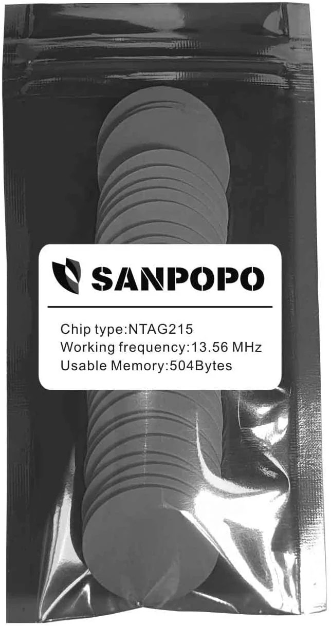 50pcs NFC Cards NFC Tags Ntag215 chip NFC215 tag rewritable NFC Coin Cards， Comp