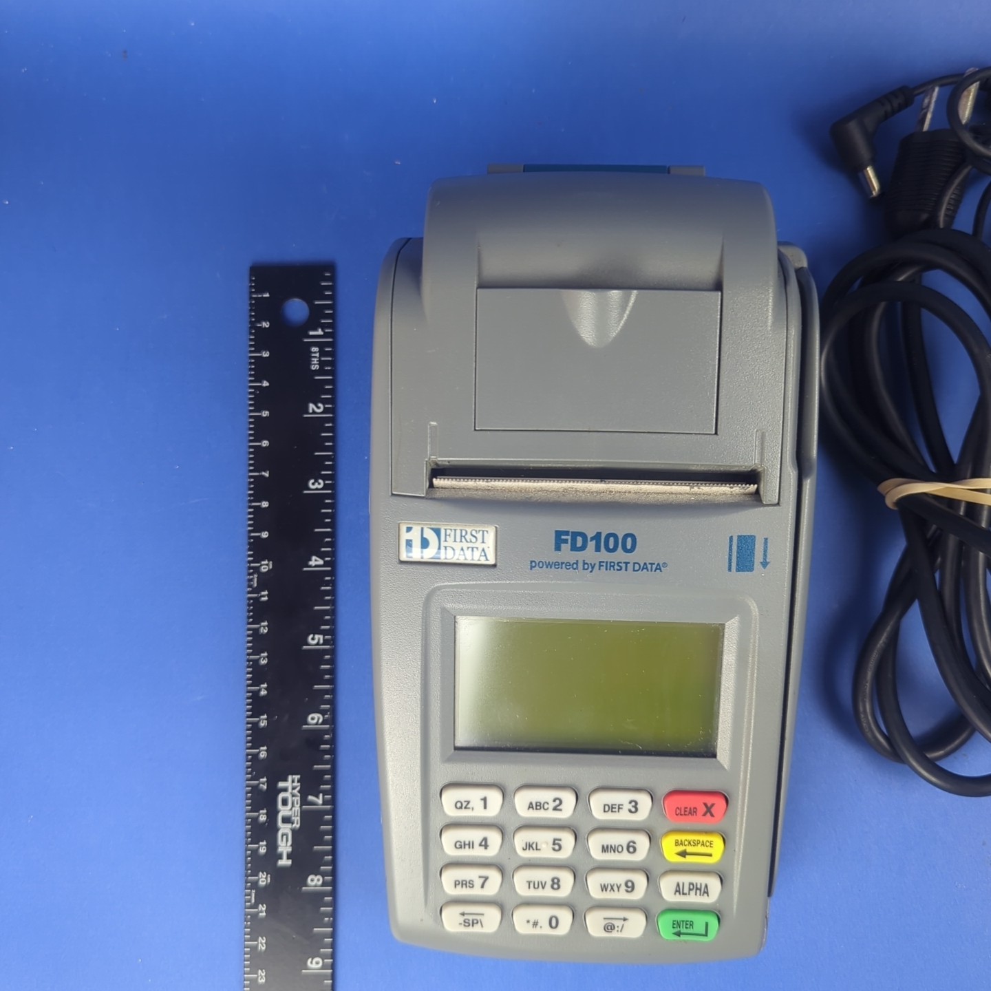 First Data FD100 Credit Card Reader Receipt Terminal w/ Power Source Adaptor