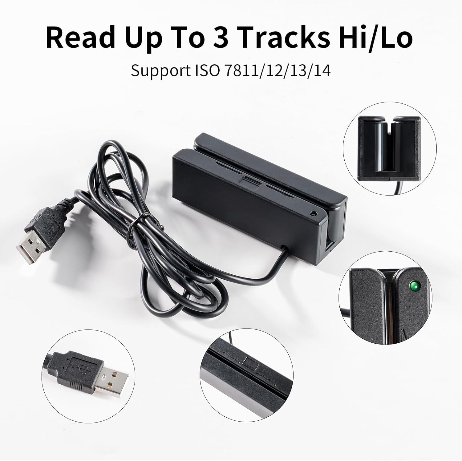 MSR90 USB Magnetic Card Reader 3 Track Credit Card Swiper