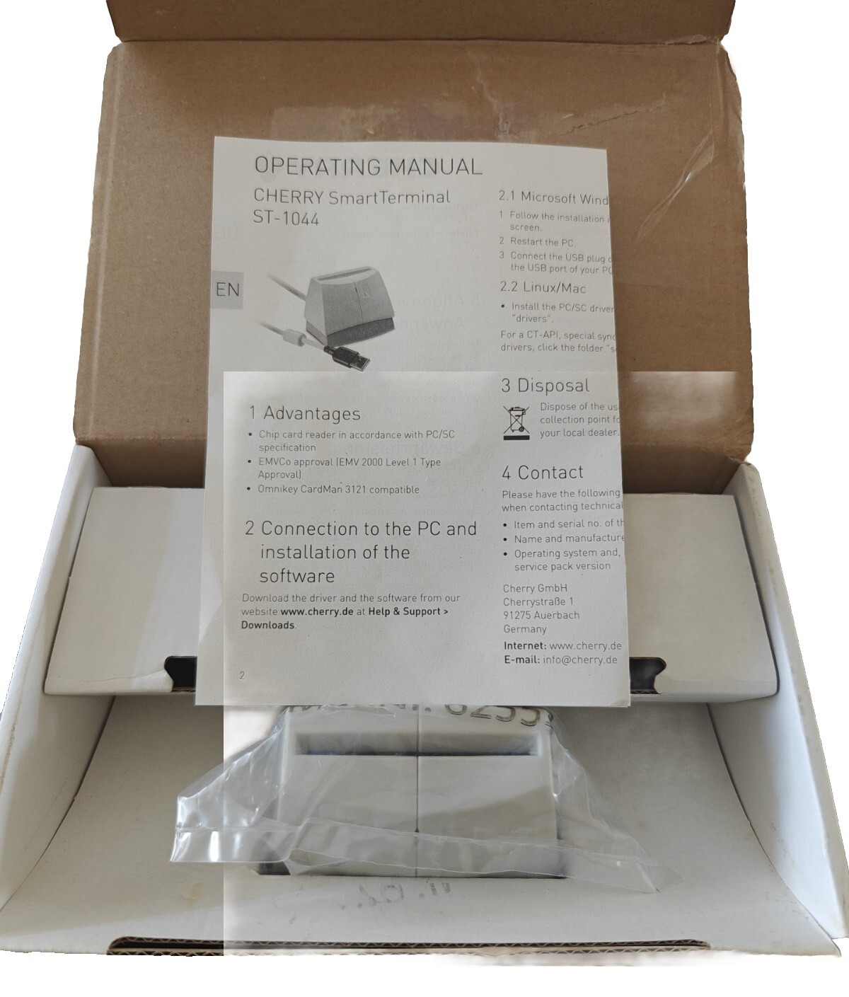 USB Smart Card Reader. Cherry Model ST-1044UB FREE S/H