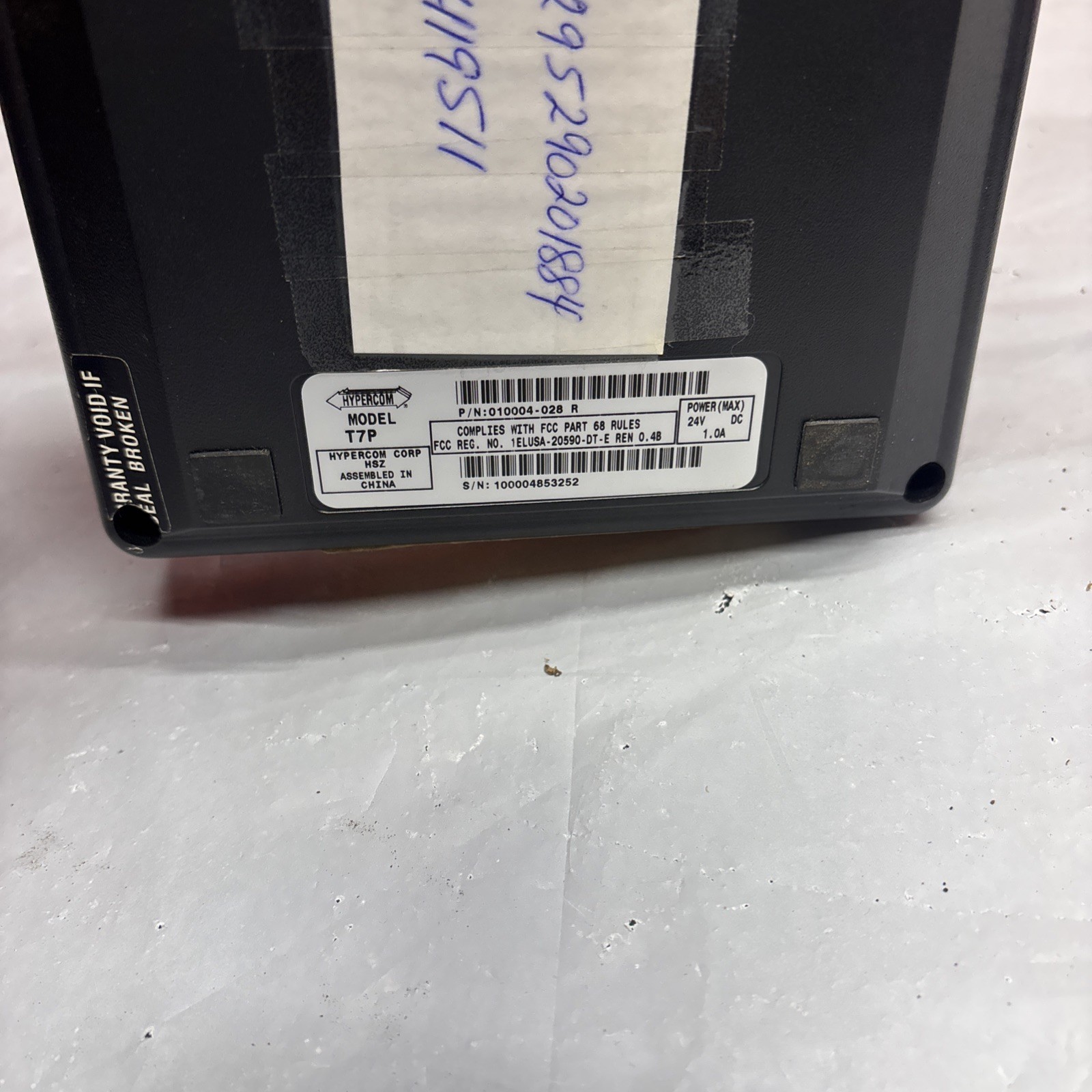 Hypercom T7Plus POS Credit Card Machine Terminal with OEM Power Supply UNTESTED