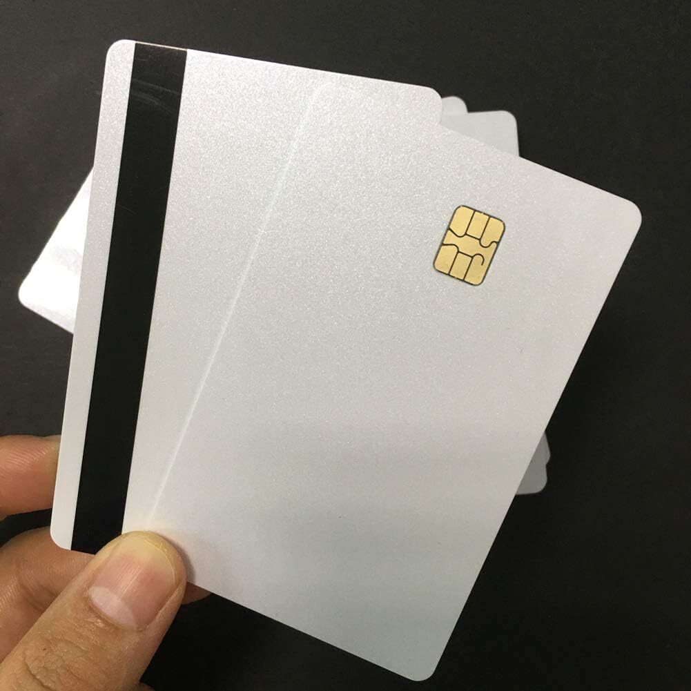 XCRFID 50pcs PVC Card with Magstripe SLE4442 for ID Printers Credit Card Size