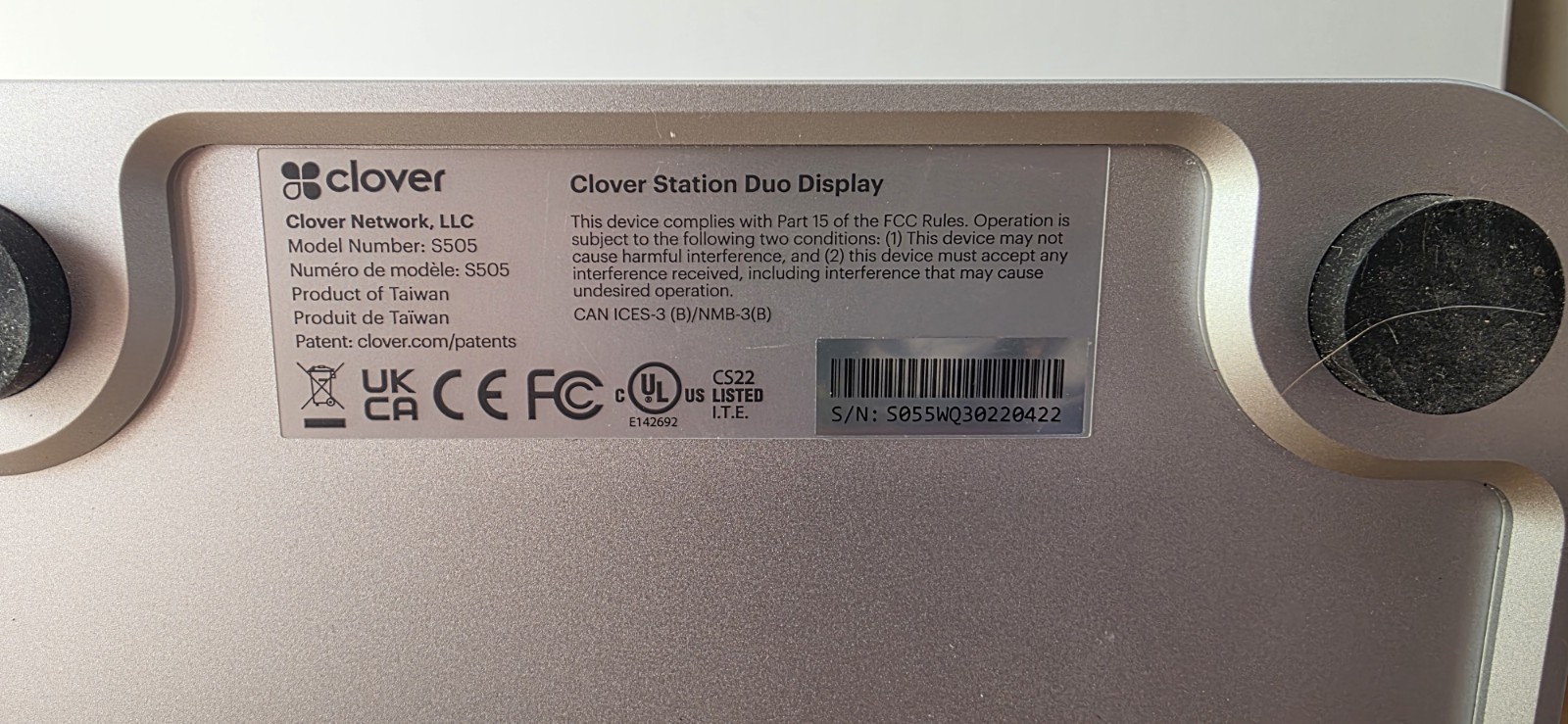 CLOVER STATION duo S505 PRINTER P500, Terminal C505, 2 A920 Pro Handheld LOCKED