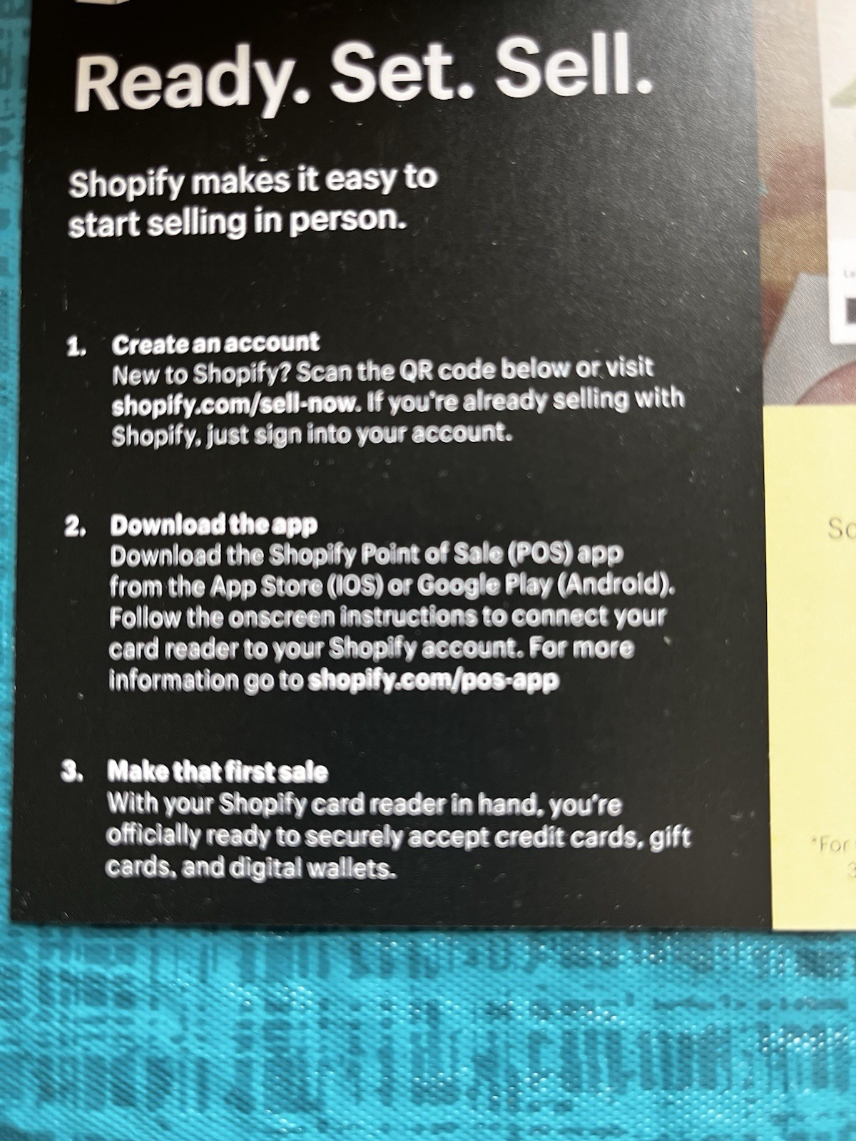Shopify 2 Tap and Chip Card Reader & Shopify 1 Dock S1801B, S1802B Mobile Pay