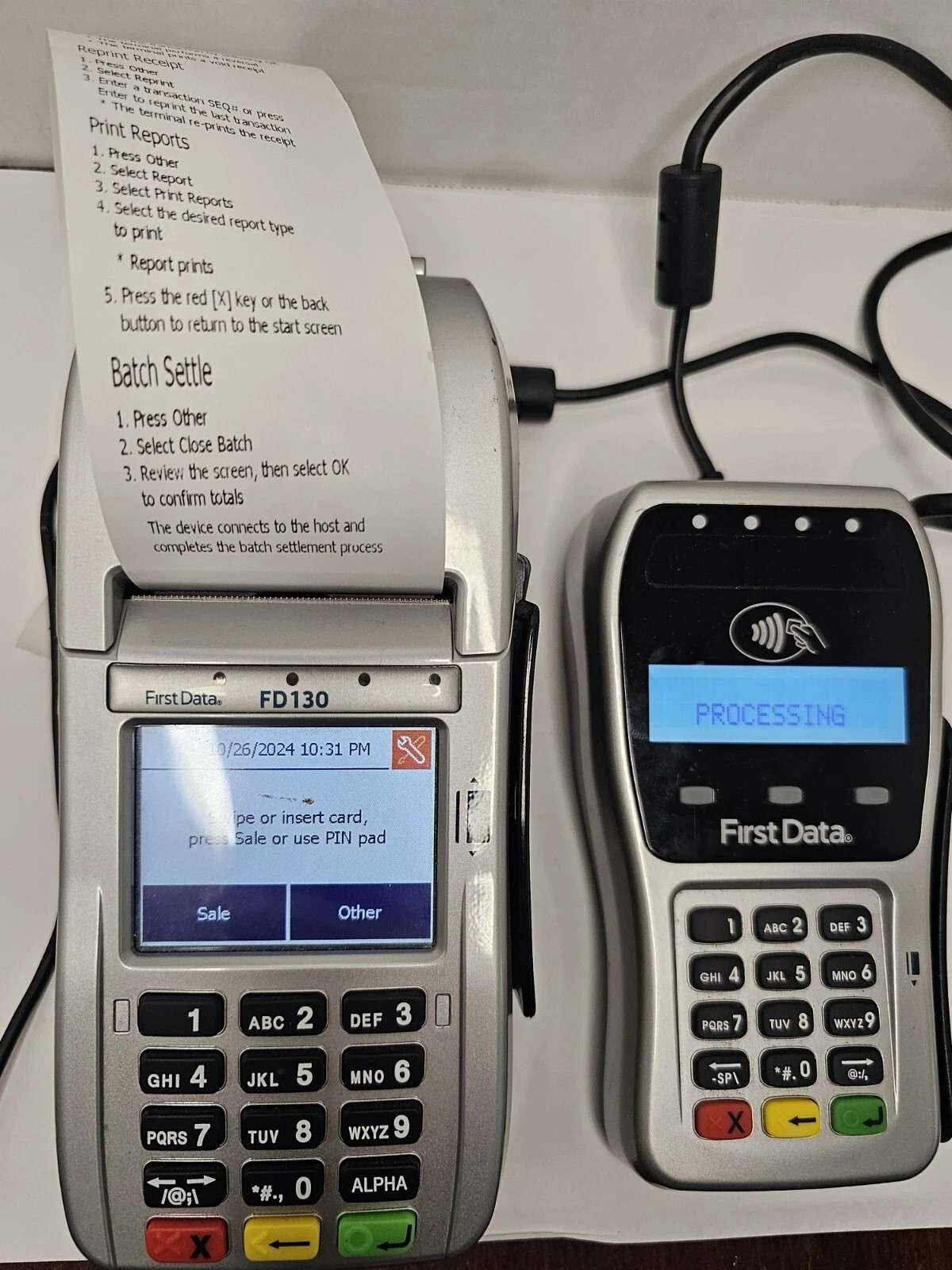 First Data FD-130 DUO Credit Card Machine with FD-35 EMV NFC PIN pad