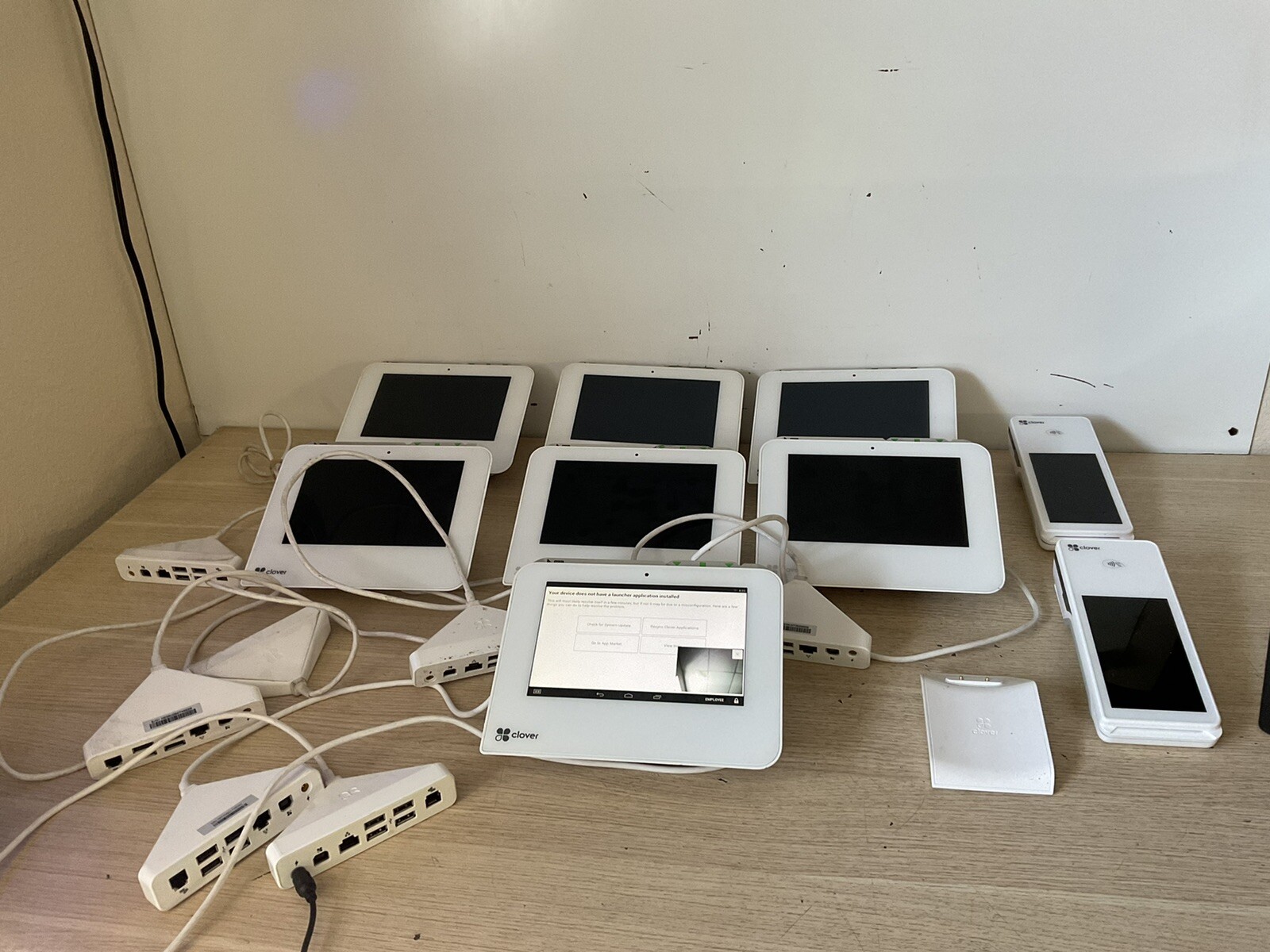 Clover Mini Wifi C300 System POS Cash Register with Port Hub /Lot Of 7/FRA466