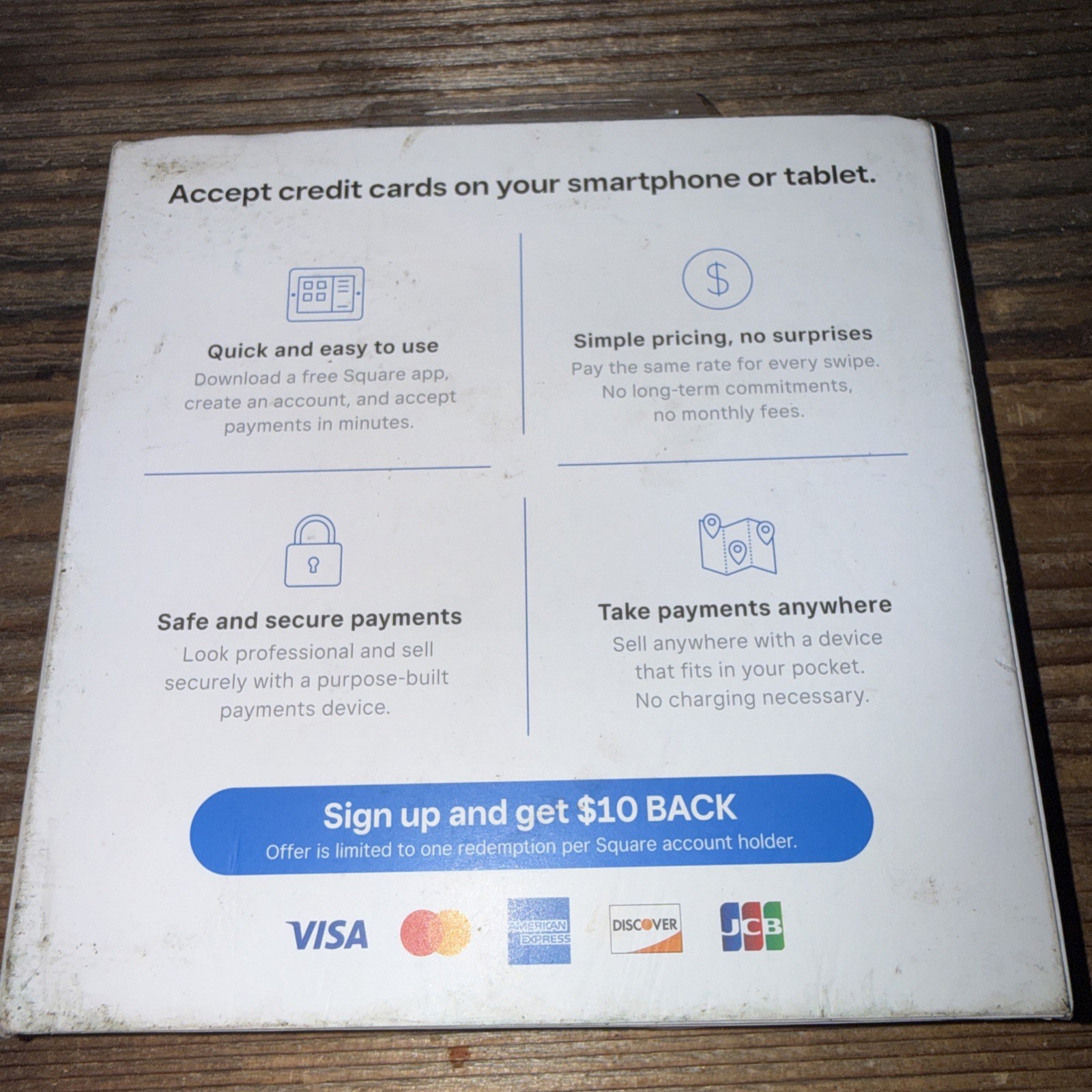 Square Credit Card Reader For iPhone/Android 3.5mm Headphone Jack Connector NEW