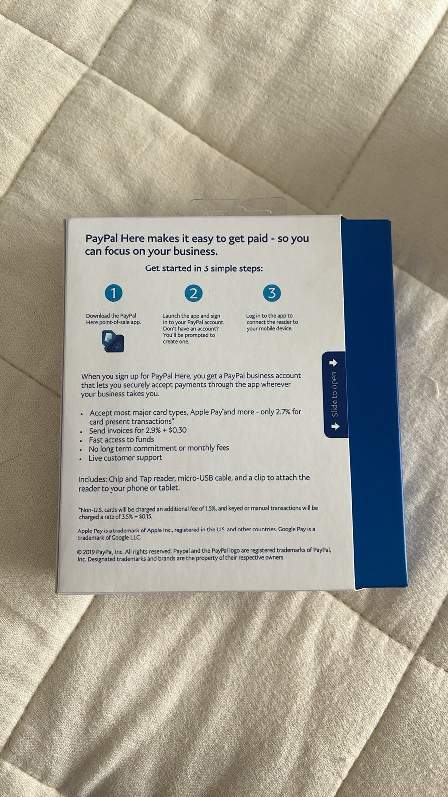 PayPal HERE Chip and Tap Reader RP457 A Card + Tap to Pay