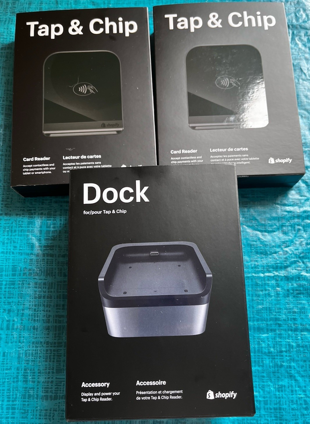 Shopify 2 Tap and Chip Card Reader & Shopify 1 Dock S1801B, S1802B Mobile Pay
