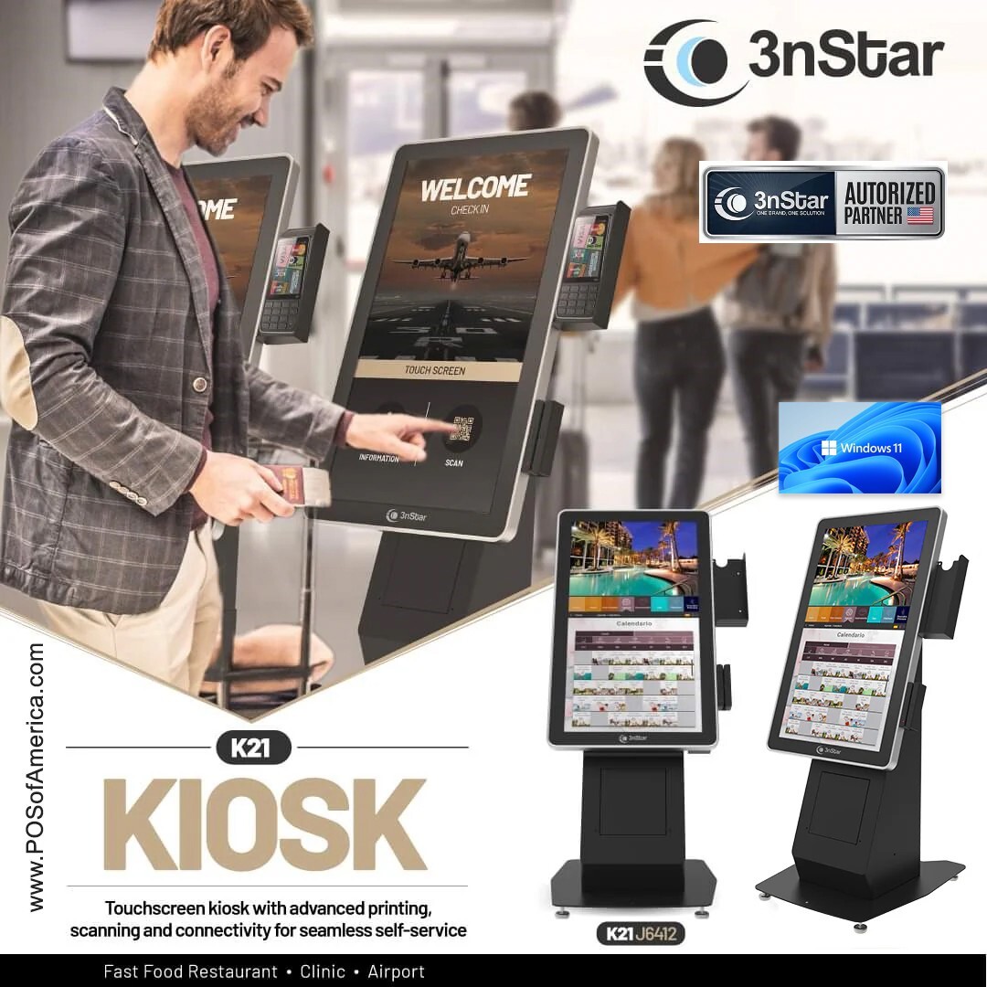 3nStar Kiosk 21″ J6412, 8GB RAM, 240GB SSD, Capacitive, Wi-Fi, BT, Windows 11