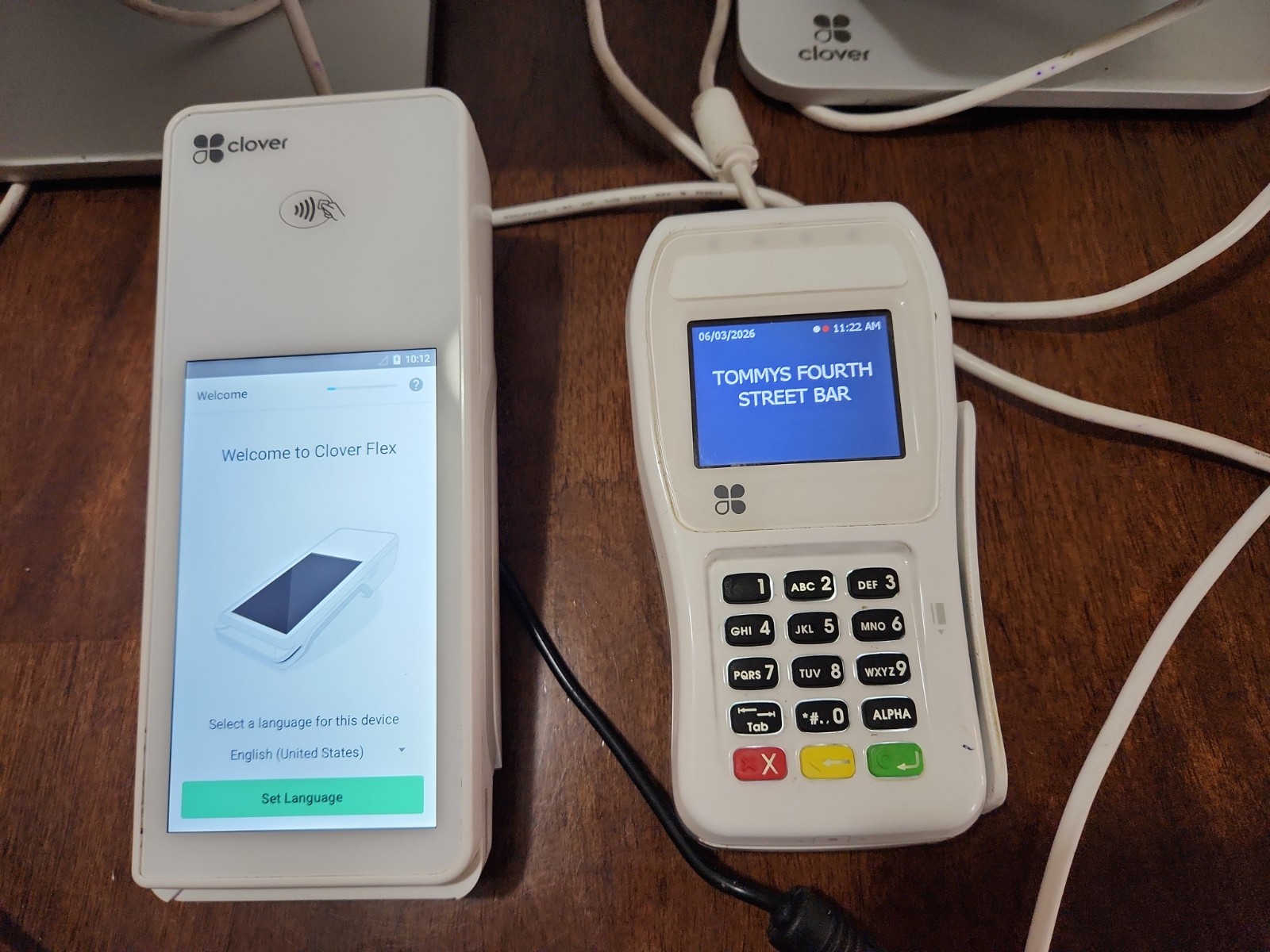 Clover Station Display C500 POS Point Of Sale W/ Mini Handheld C401U & Printer
