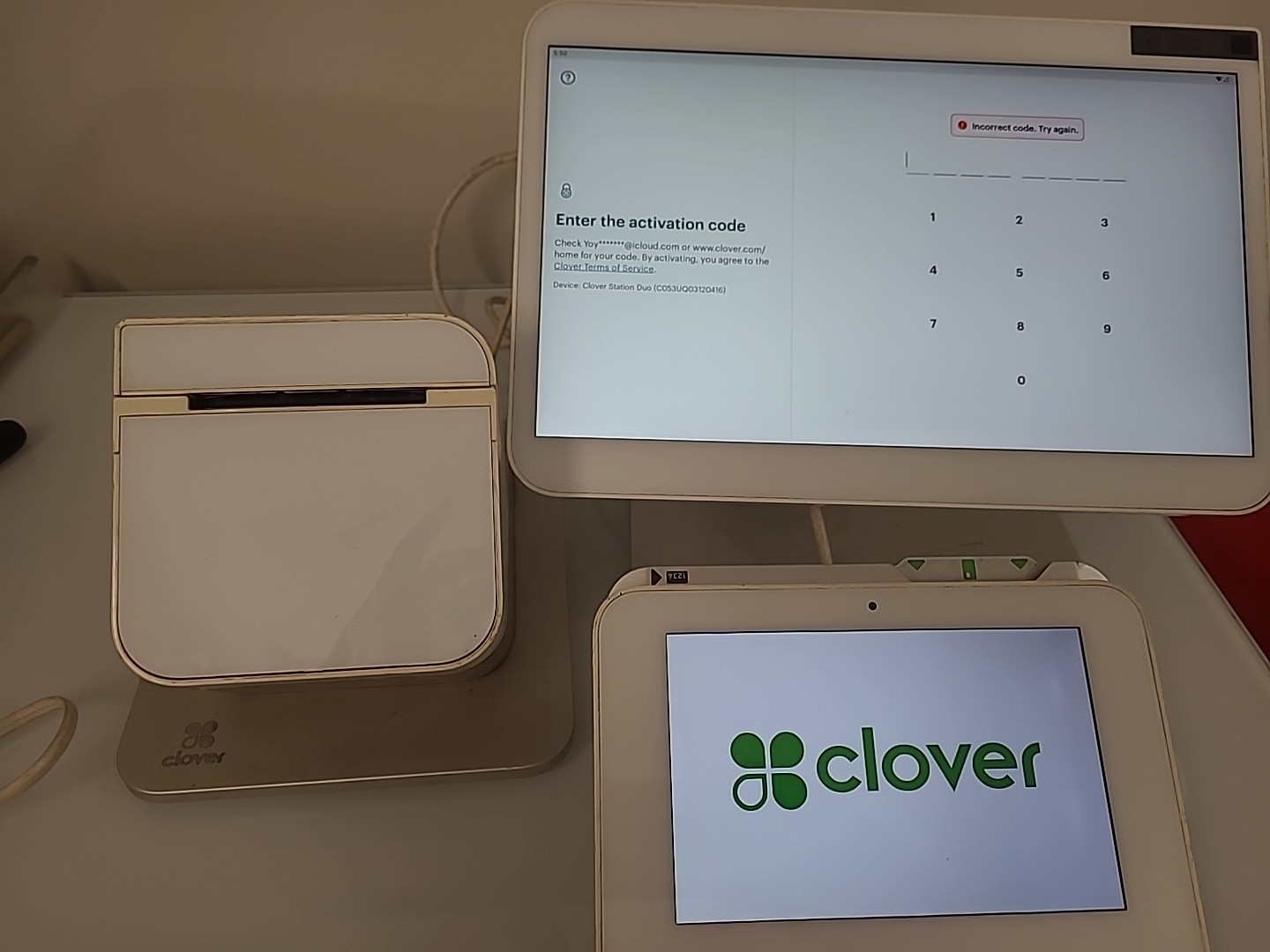 Clover Station POS System Bundle Model C503 Power On Locked As Is