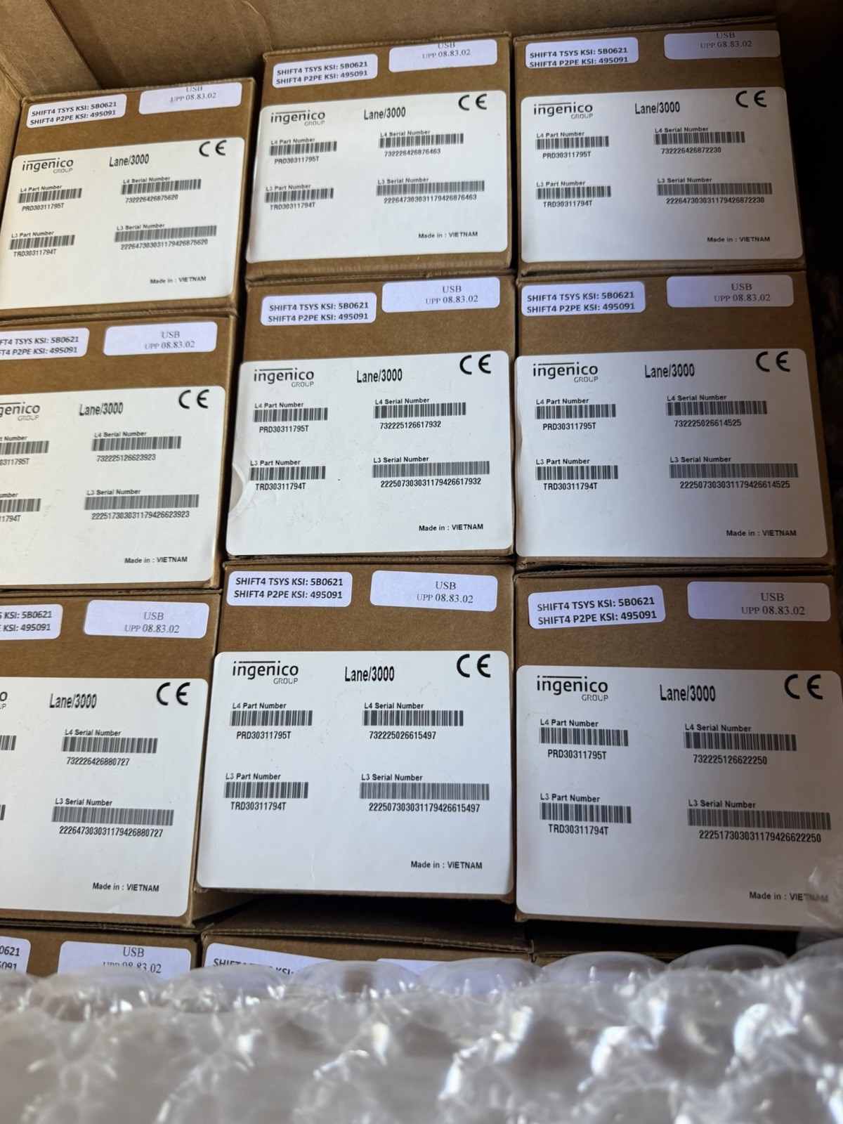 Lot of 24! Ingenico Lane 3000 CL/Eth USB Pin-Pad Credit Card Terminal Tap to Pay