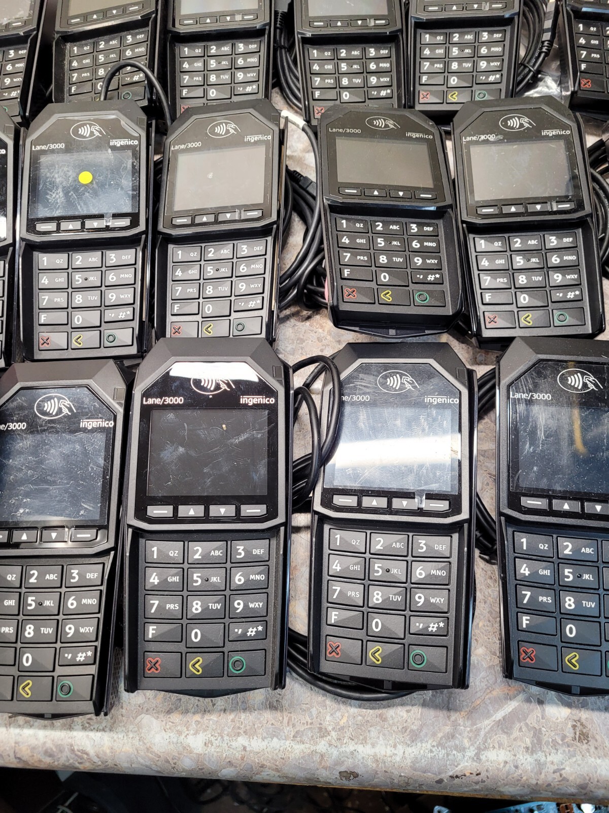 29x Ingenico Lane/3000 CL /ETH Pin-Pad Credit Card Terminals w/ USB Cords