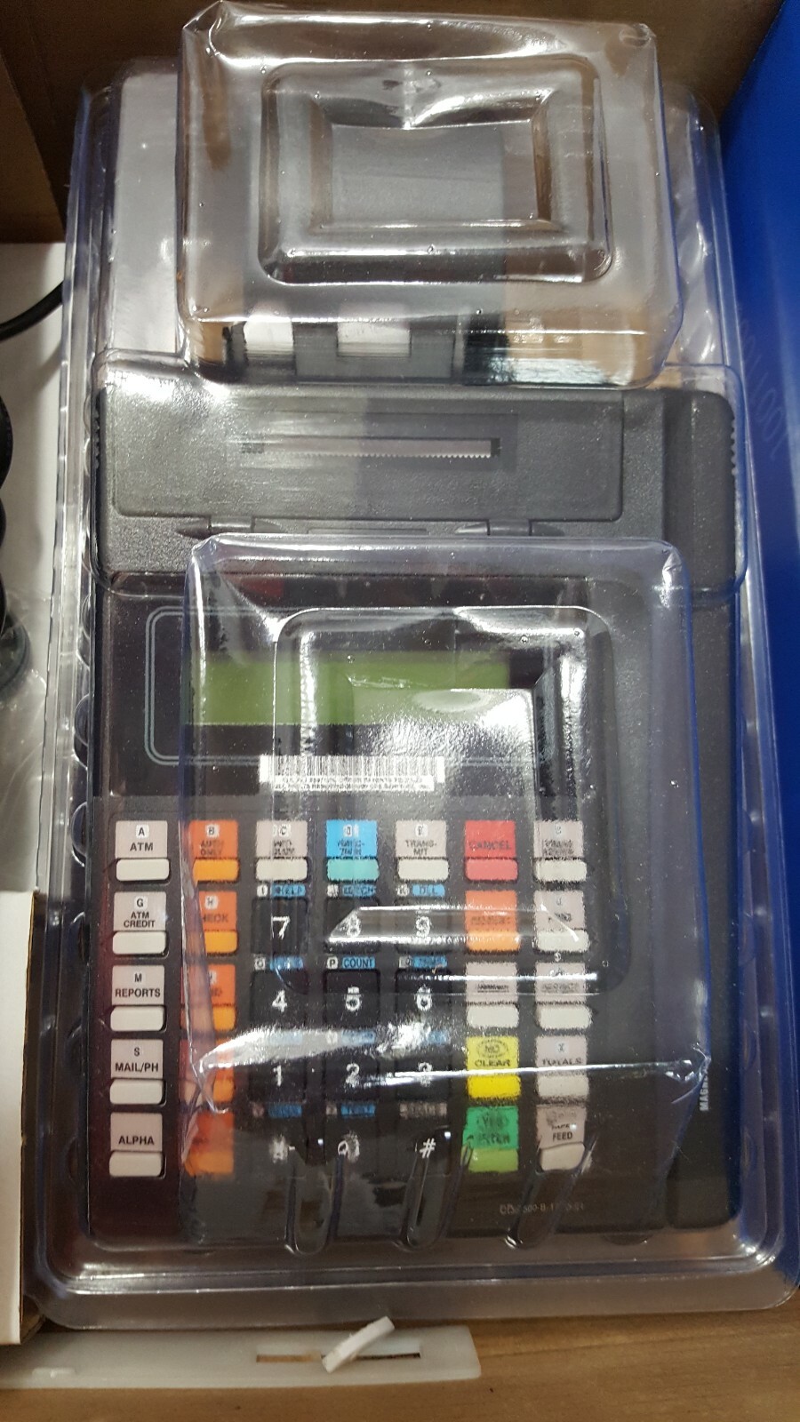 Refurbished Hypercom T7P Credit Card Machine with Power Supply In POS Box.