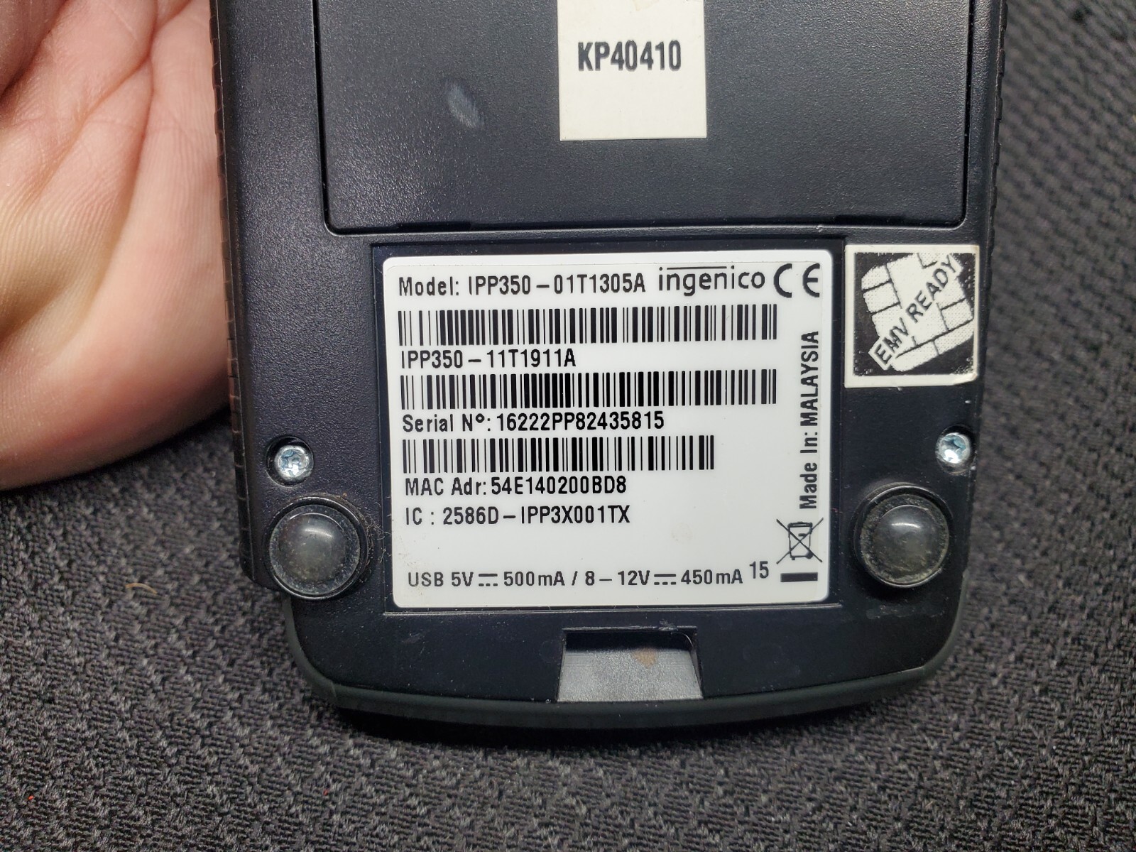 Ingenico iPP350 11T1911A POS Payment Terminal Credit Card Reader, PIN (#1)