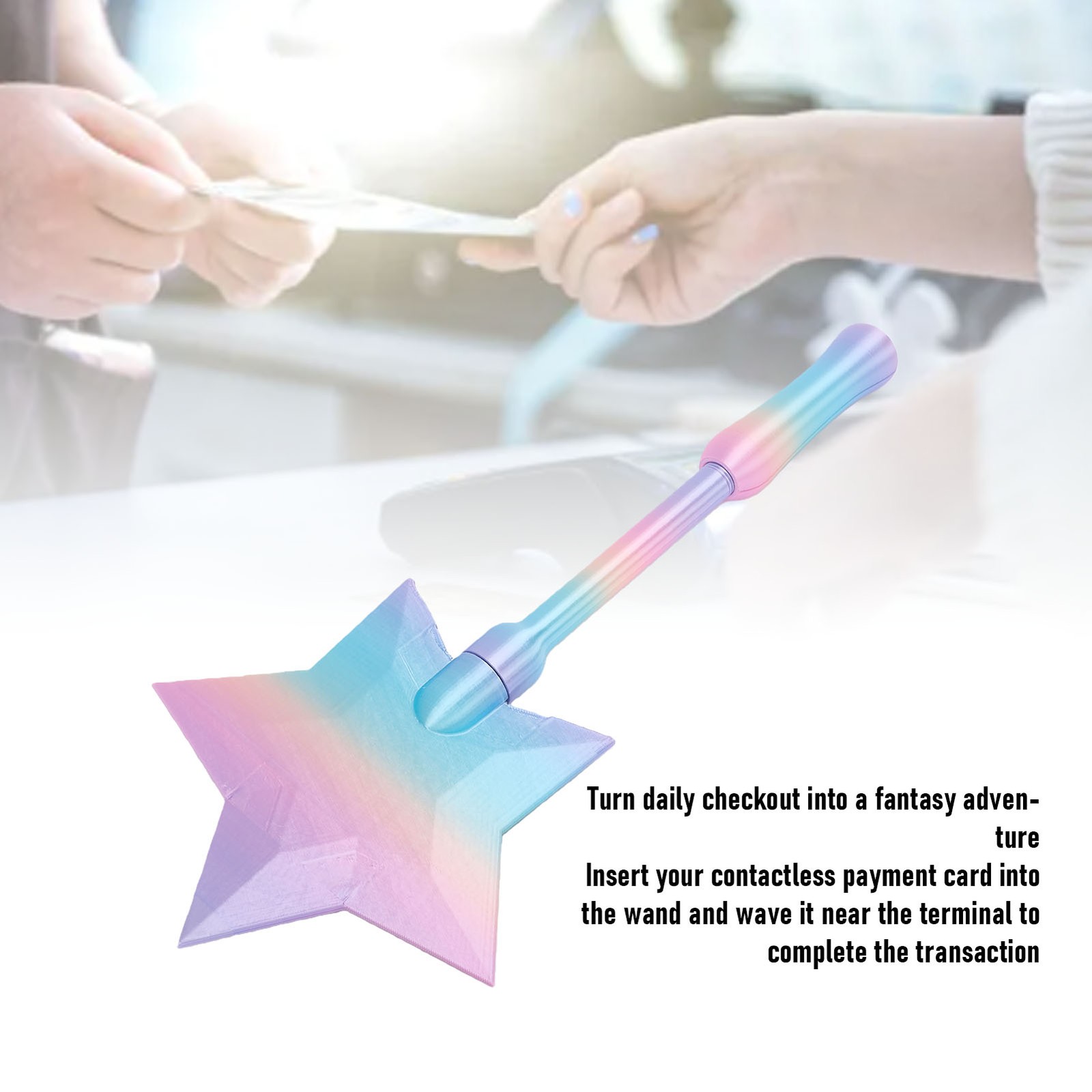 3D Printed Credit Card Wand Tap To Play Fairy Credit Card Holder Style 1