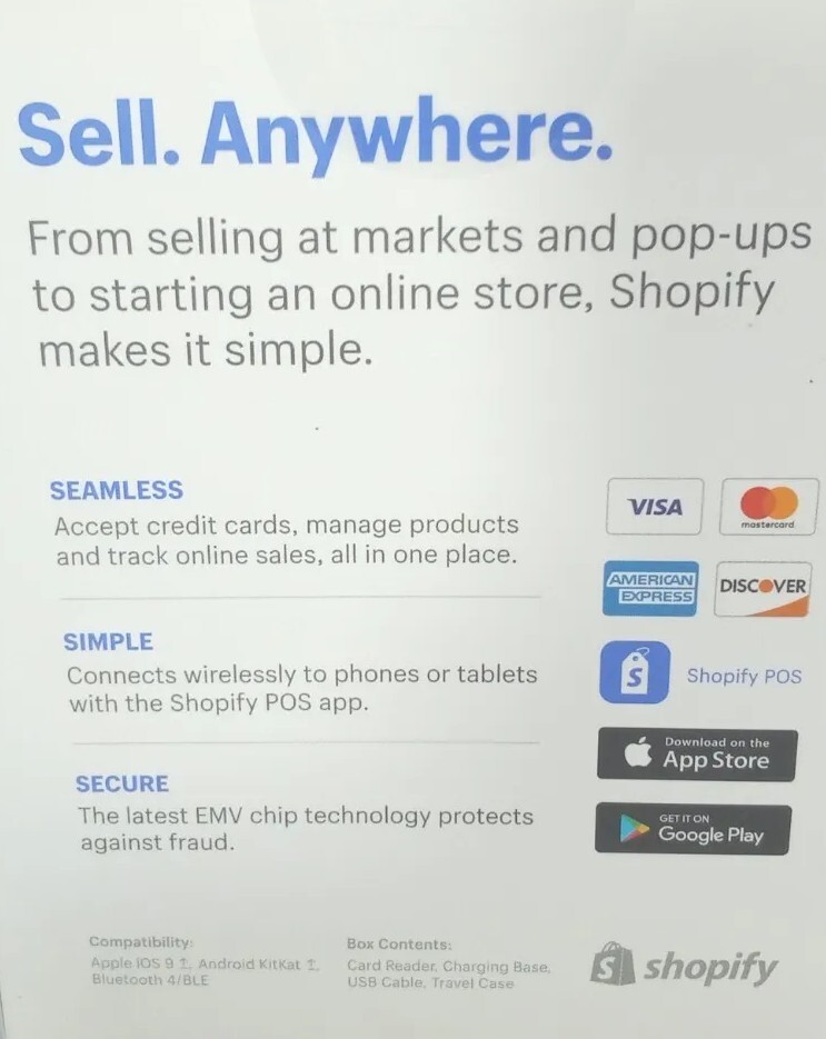 Shopify Chip and Swipe Reader White – S1701 Factory Sealed
