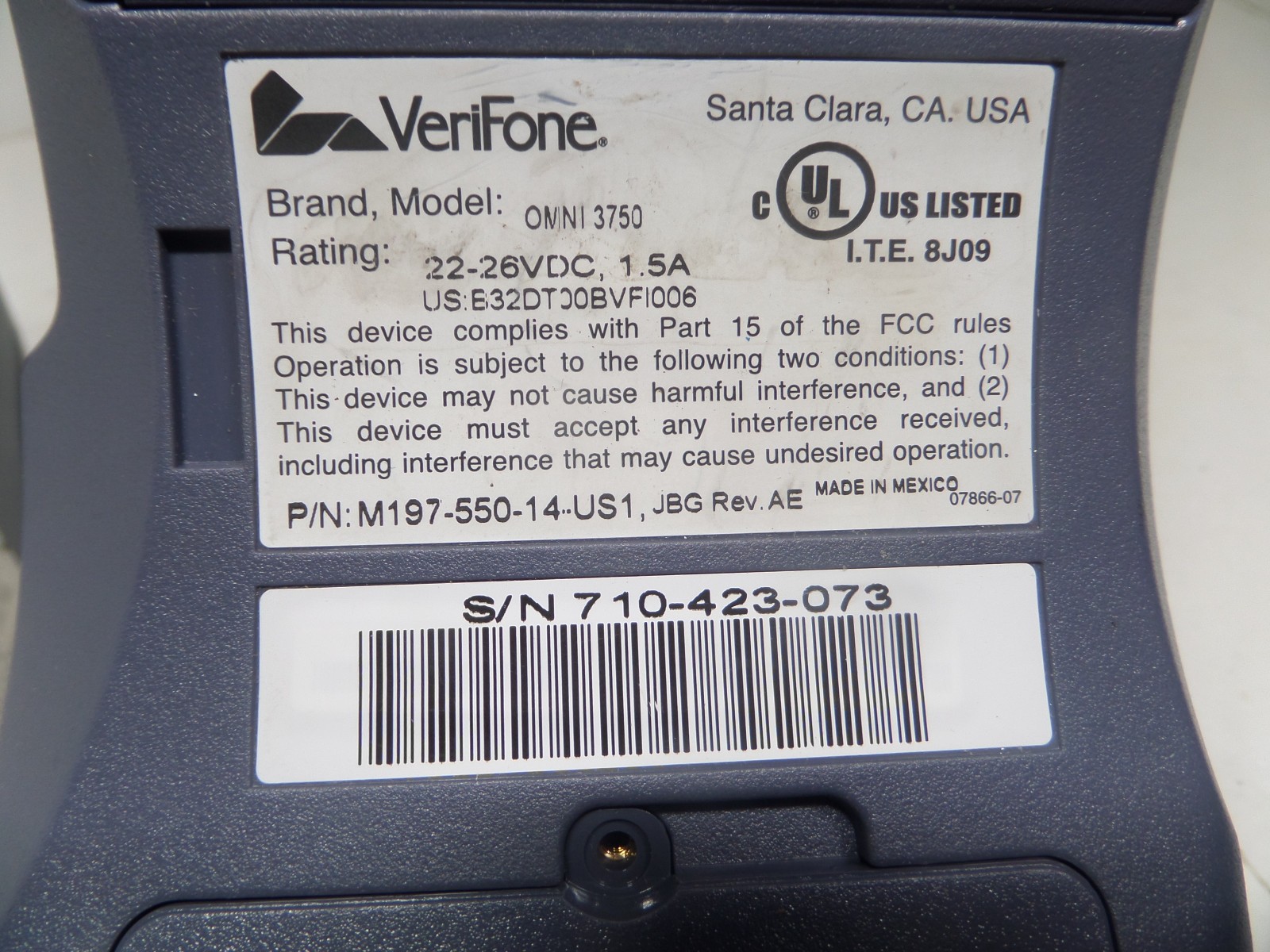 Verifone omni 3750 and vx570 credit card hand held terminals
