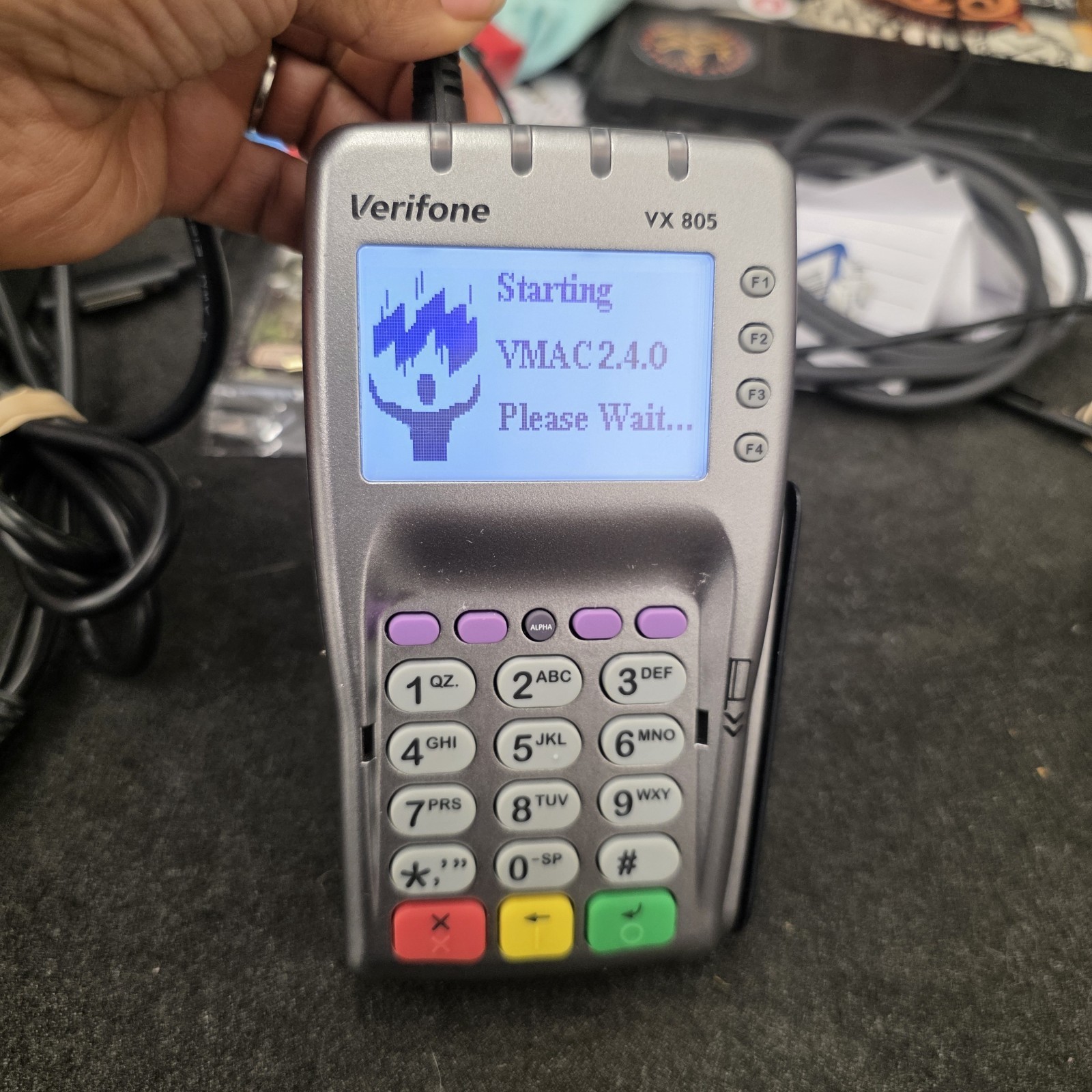 Verifone VX805 CTLS Credit Card Terminal Machine with Internet Cord Tested