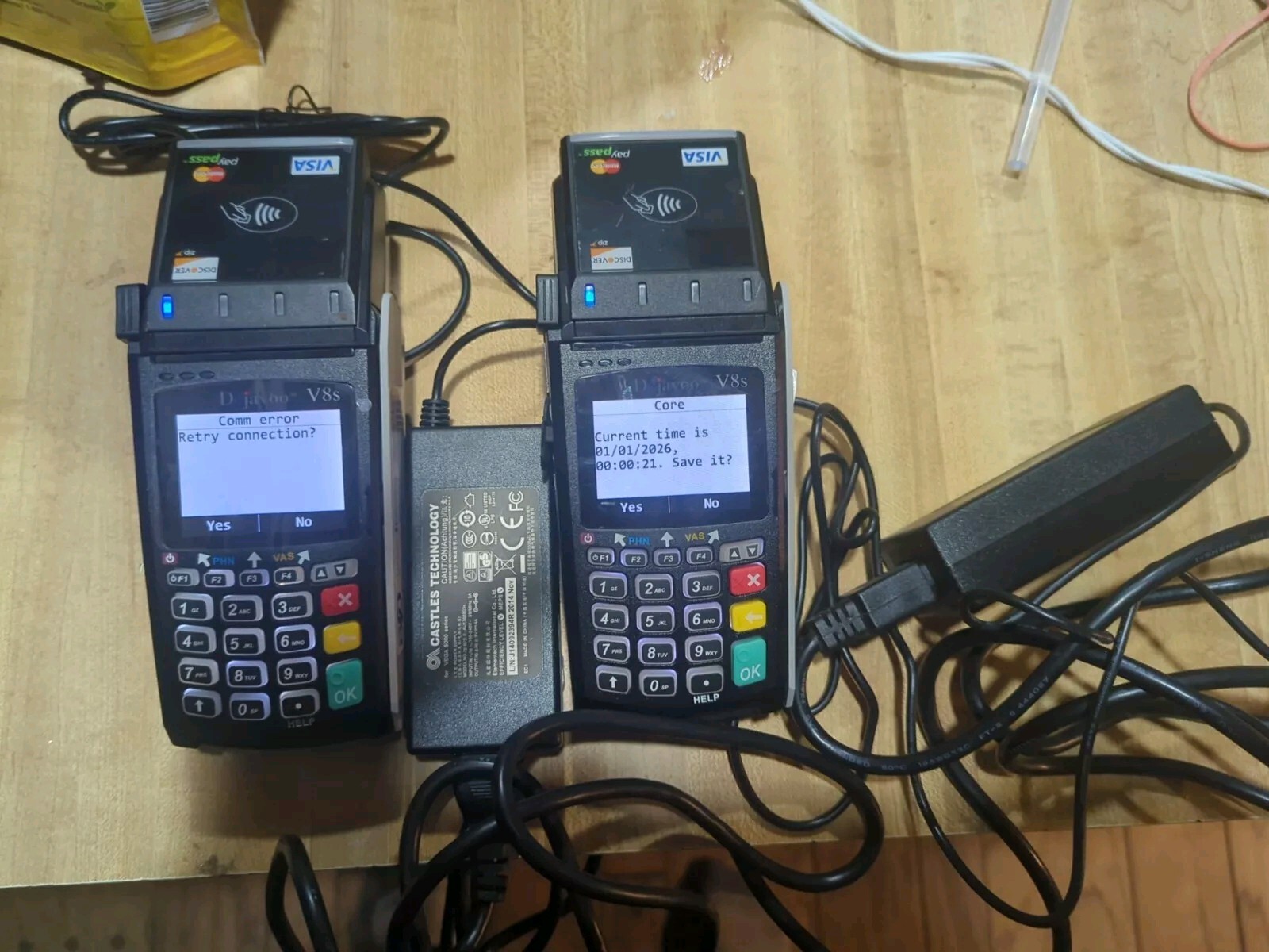 lot of 2 Dejavoo V8S Vega5000S Contactless Credit Card Reader See Description