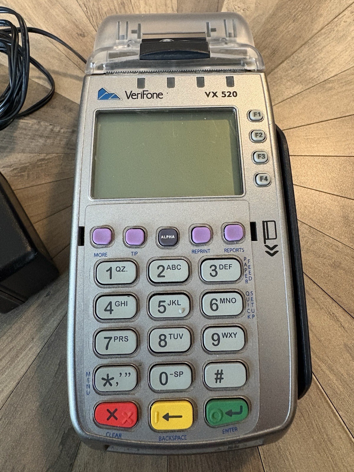 VeriFone VX520 Credit Card Terminal POS W/Power Adapter & Printer Tested Working