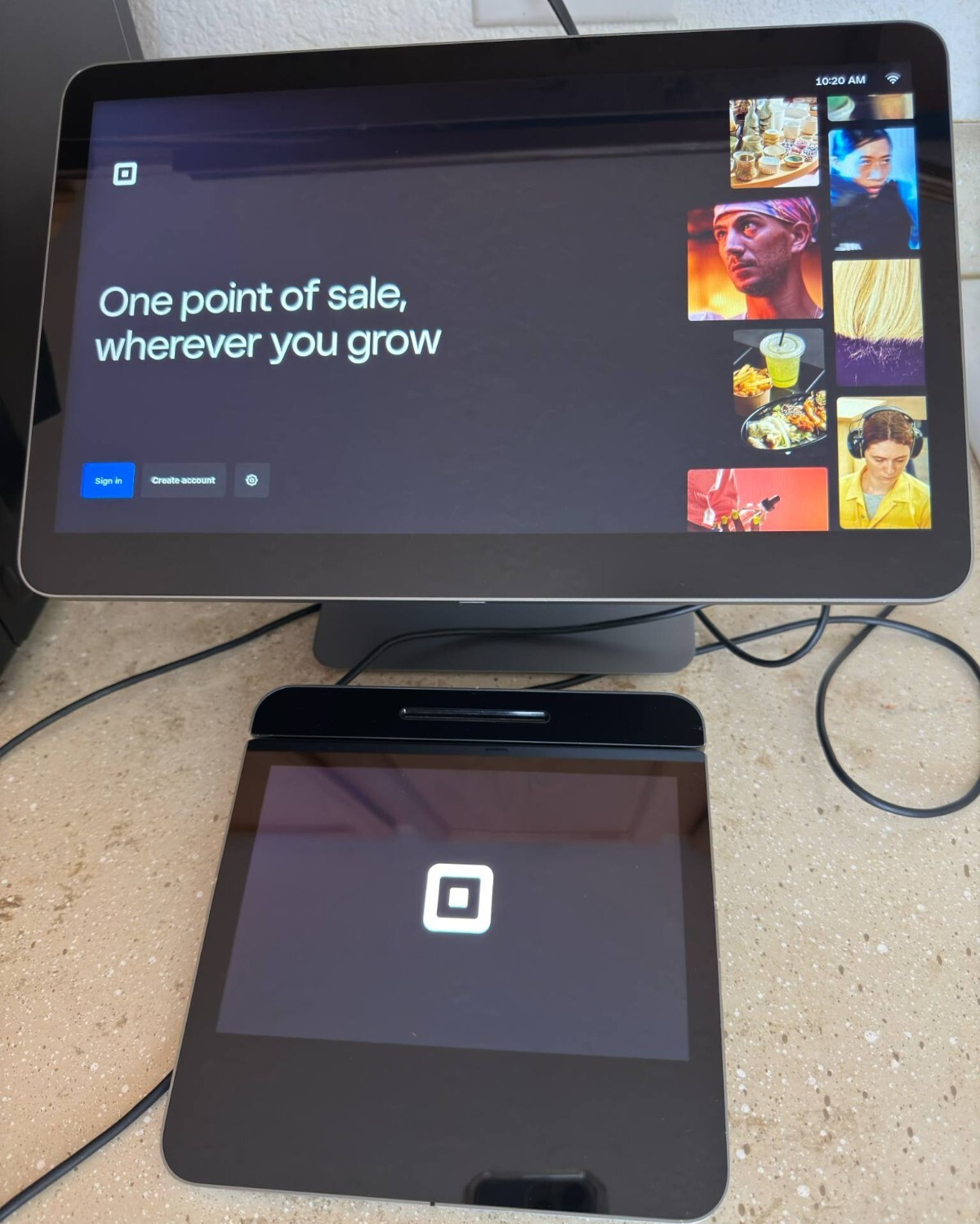 Square Model SPB1-01 POS Register w/ Card Reader SPB4-01 (No power cables)
