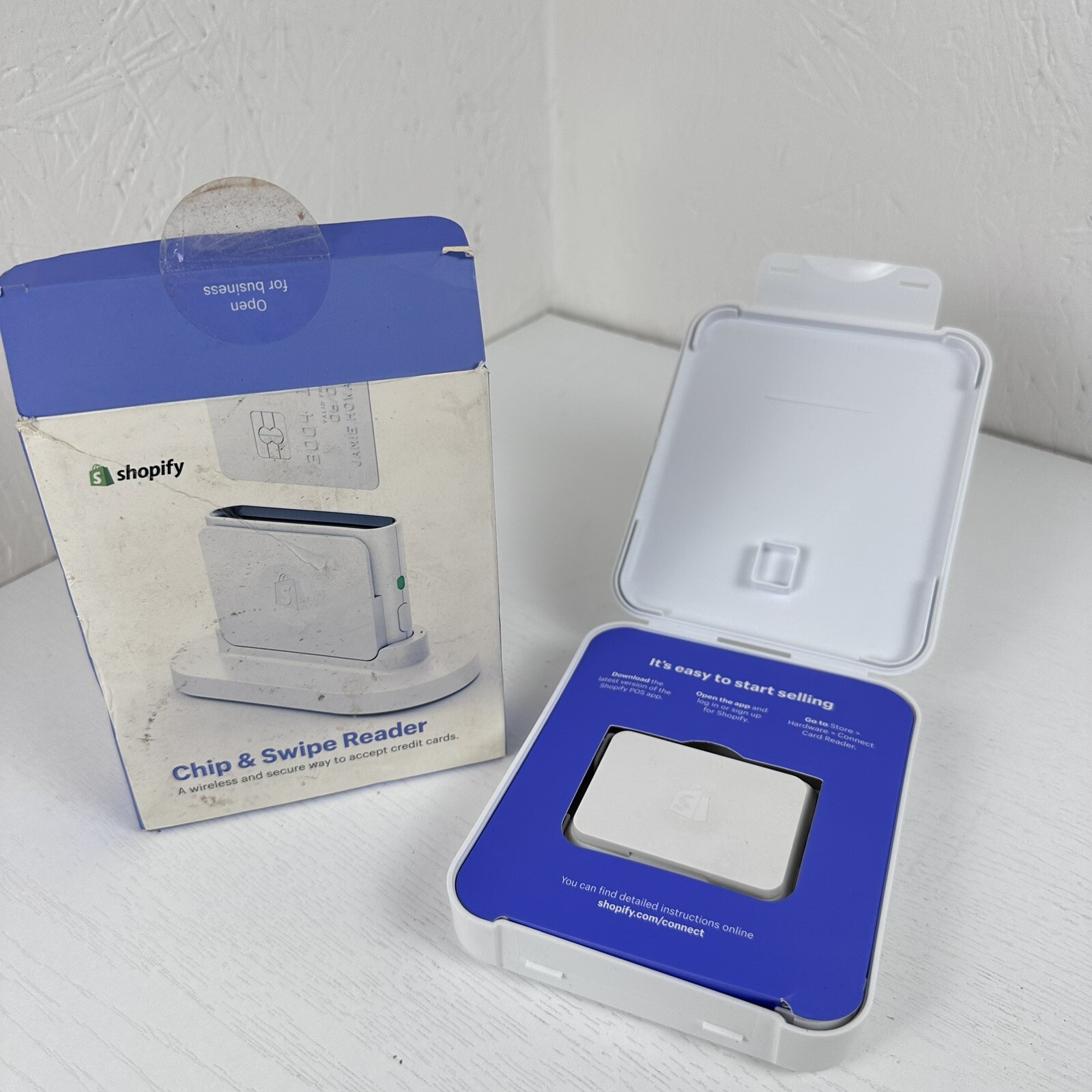 Shopify Chip And Swipe Card Reader Base Case White Point Of Sale POS No USB Cord