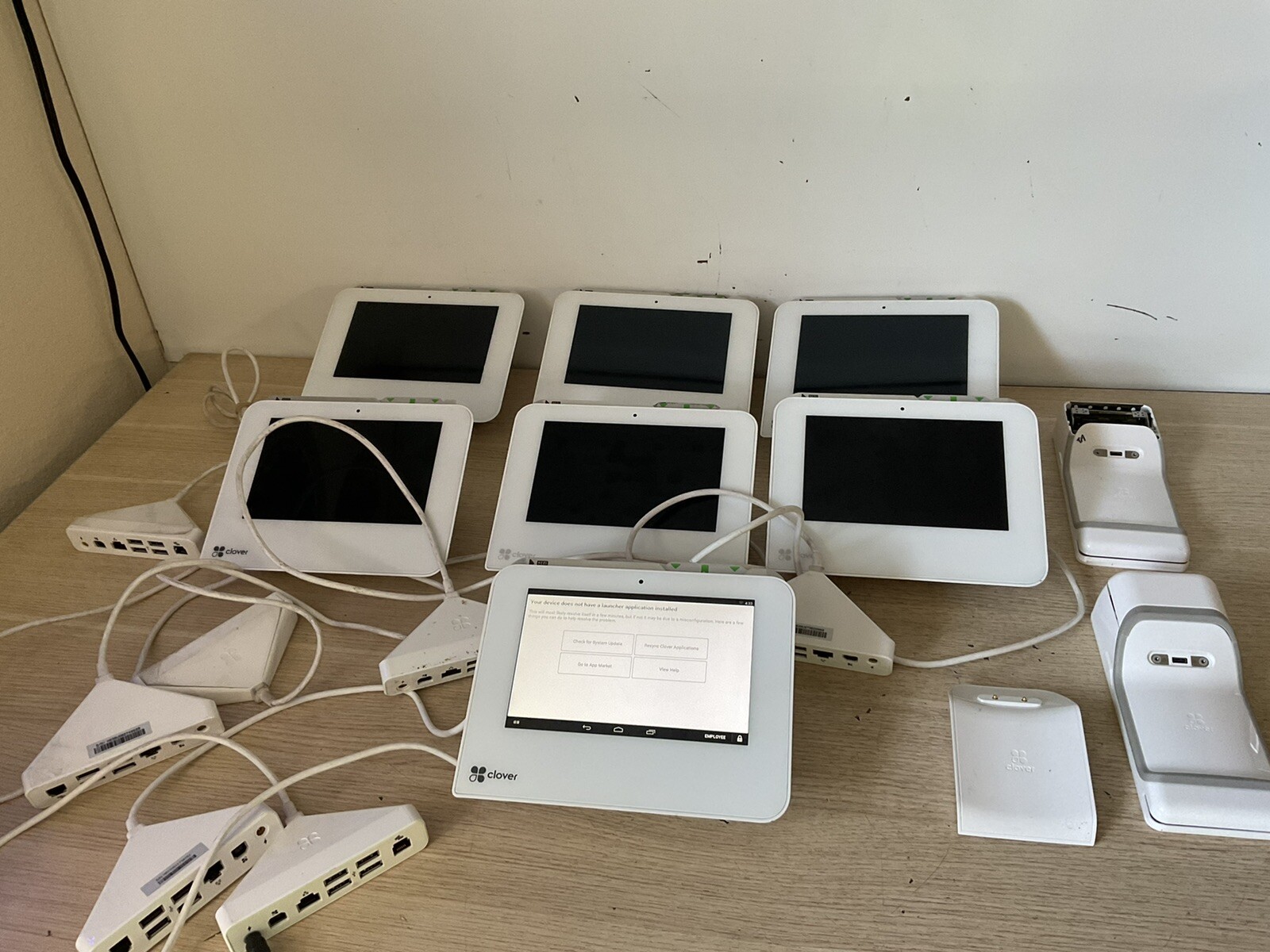 Clover Mini Wifi C300 System POS Cash Register with Port Hub /Lot Of 7/FRA466