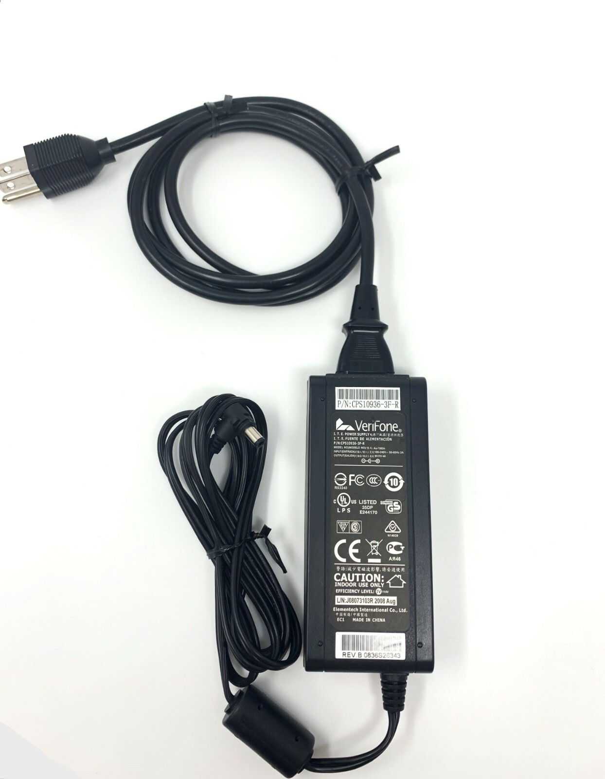 Verifone Power Adapter Au-7992n CPS10936-3F-R 100-240V 50/60Hz 2A 9V 4A New