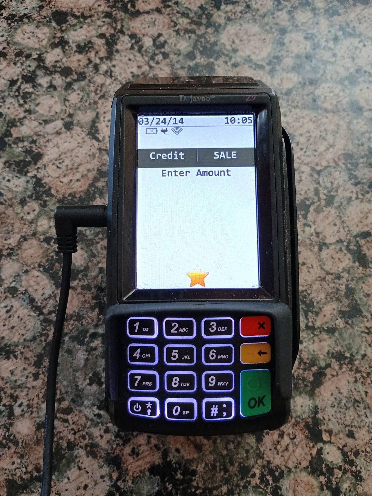 Dejavoo Z9 VEGA3000 Black 3.5″ LCD POS Credit Card Terminal TESTED