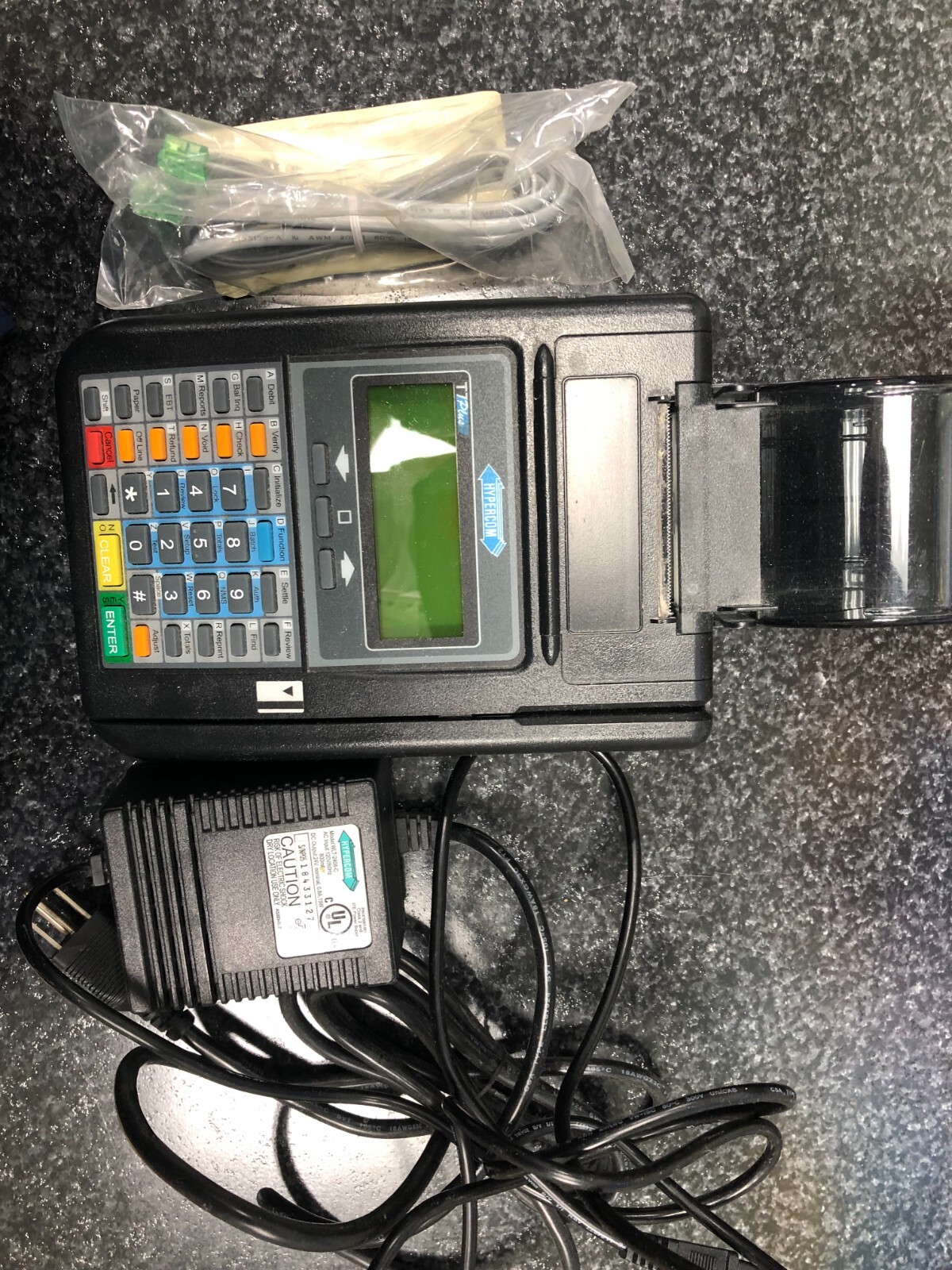 Hypercom T7 Plus Credit Card Machine with Roll Printer – Used Working