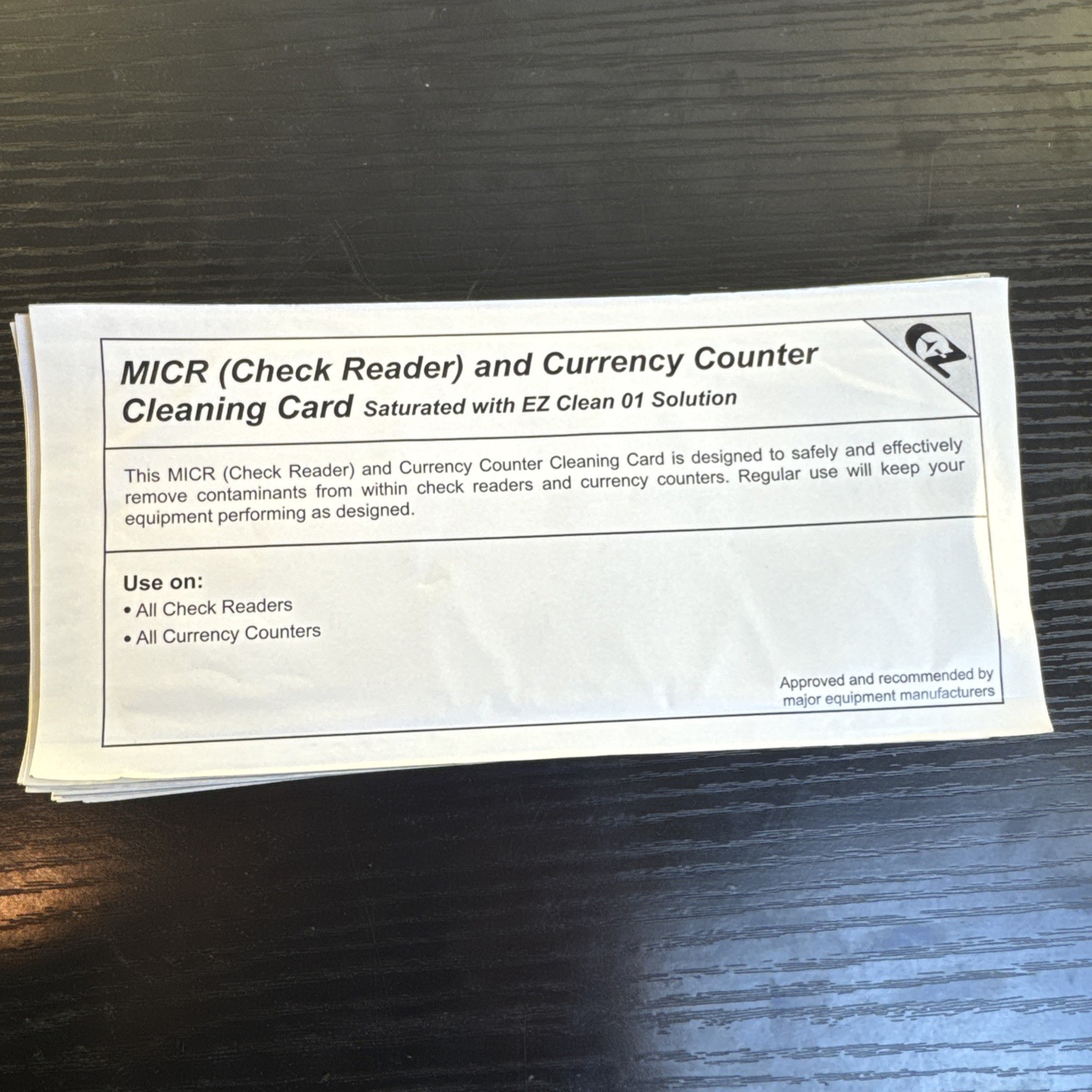 Lot 24 Kicteam MICR Check Reader & Currency Counter Cleaning Cards EZ Clean 01