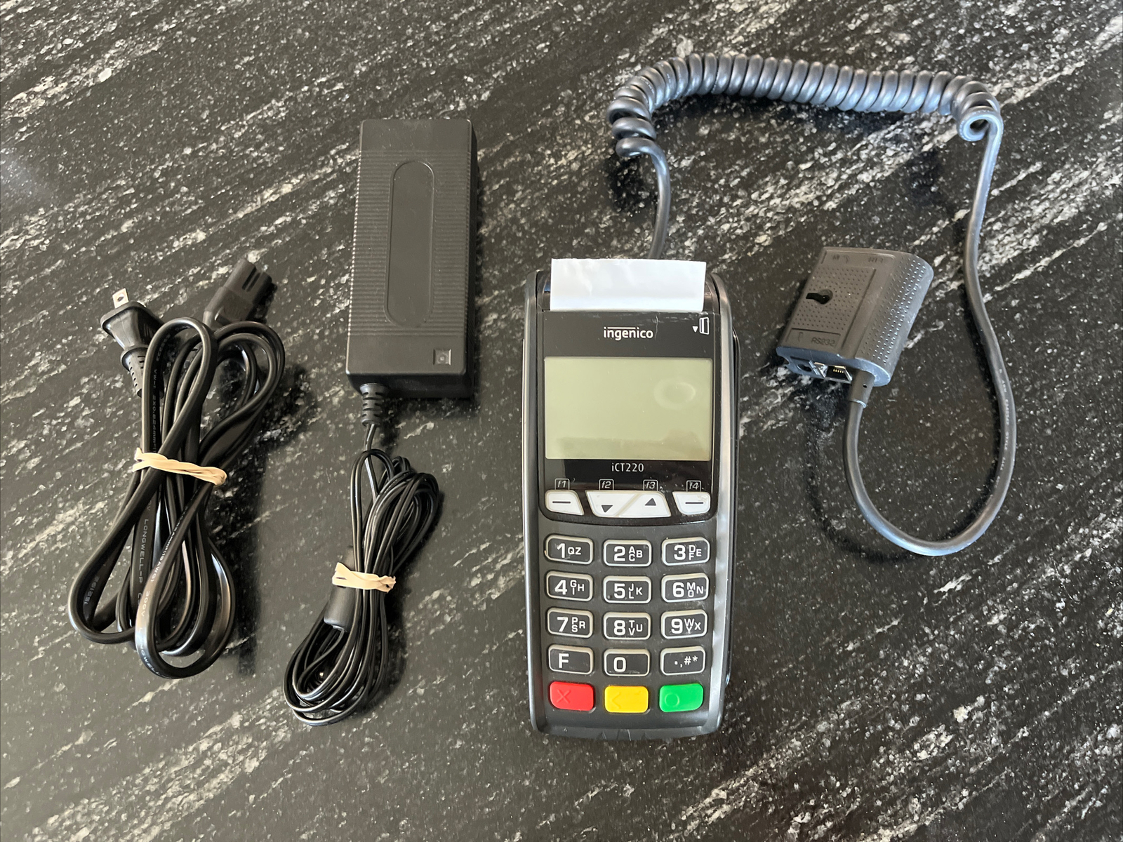 Ingenico ICT220 Credit Card Terminal And EMV Chip Reader w/Power Adapter