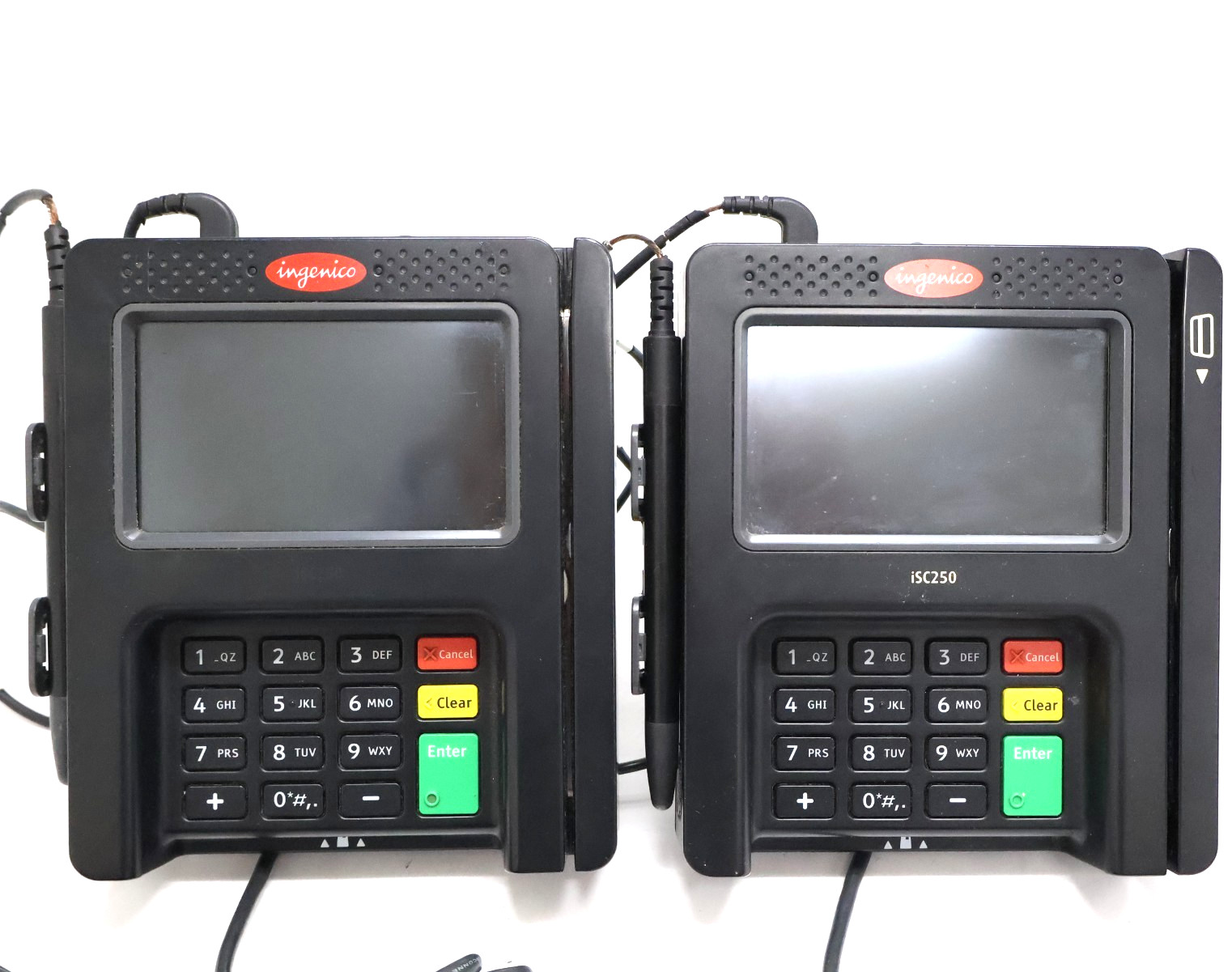 AS-IS Lot of 2 Ingenico iSC250 Signature Capture Terminal PIN Pad w/ADP & Cables